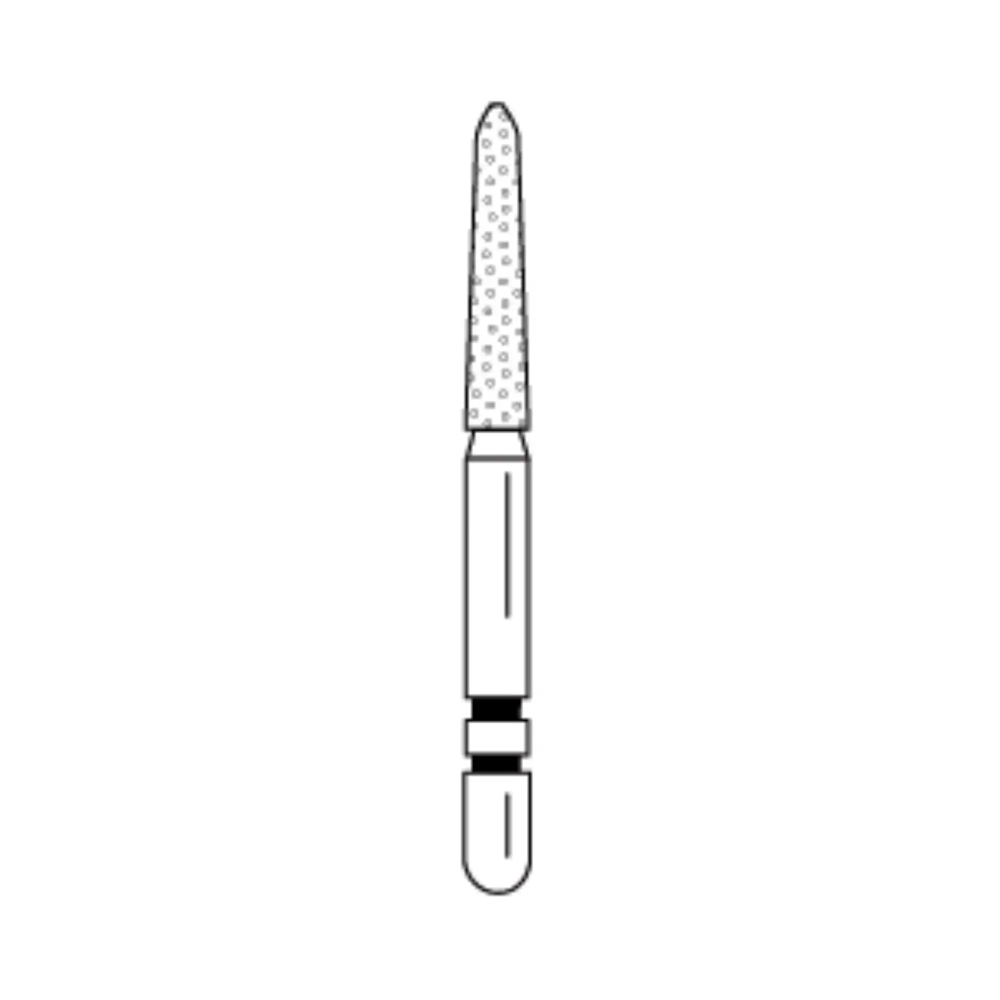 Two Striper Diamond Bur, FG, Flame, #253.8C, Coarse, Green, 1.6 mm Major/1.0 mm Minor Diameter, 8.0 mm Length, 5/Pk, 2015070 thumbnail 2