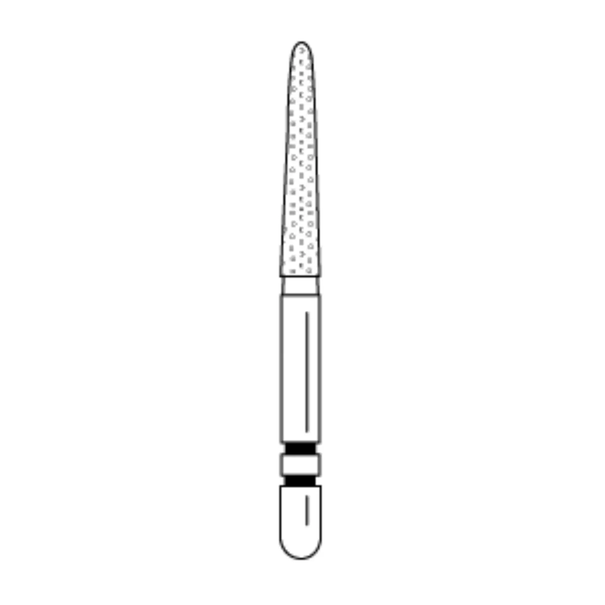 Two Striper Diamond Burs, FG, Flame, 253.10, 1.6 mm Major/1.0 mm Minor Diameter, 10 mm Length, Fine, Red, 5/Pk, 2015091 thumbnail 2
