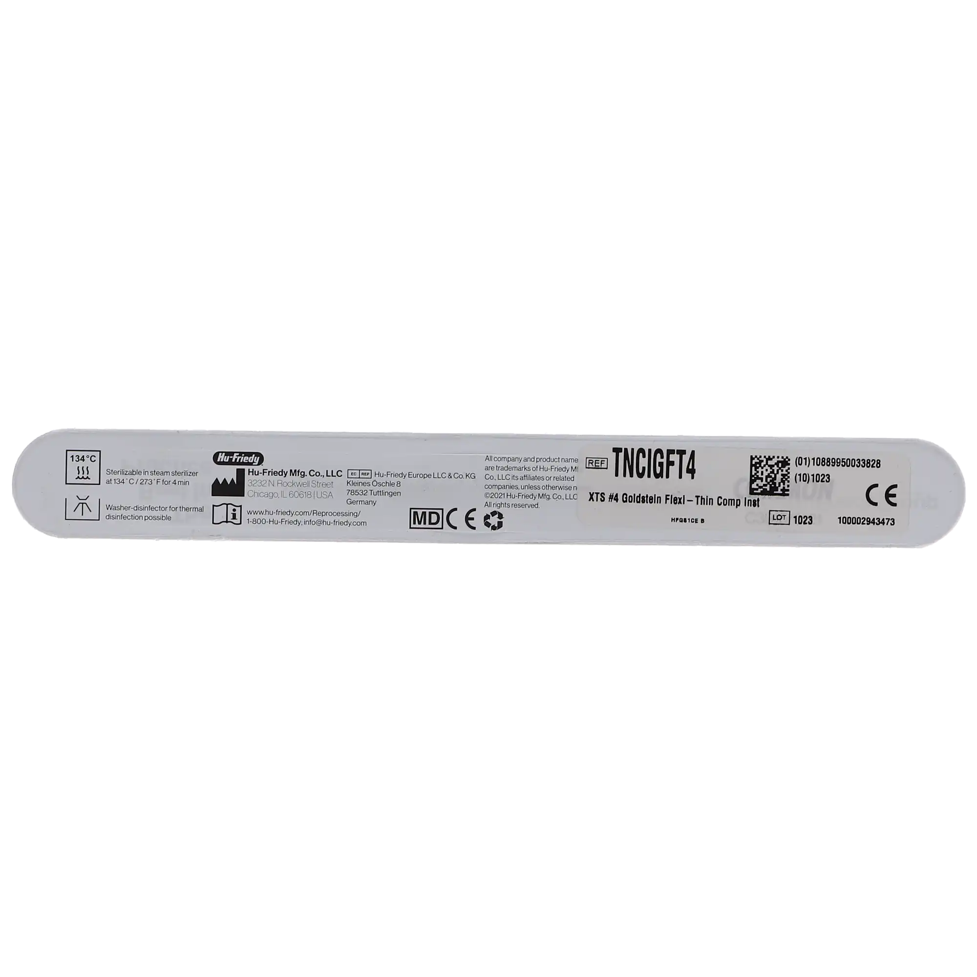 Hu-Friedy XTS Composite Instrument, 4 Goldstein Flexi-Thin, #6S Smooth Satin Steel Handle, TNCIGFT4 thumbnail 3