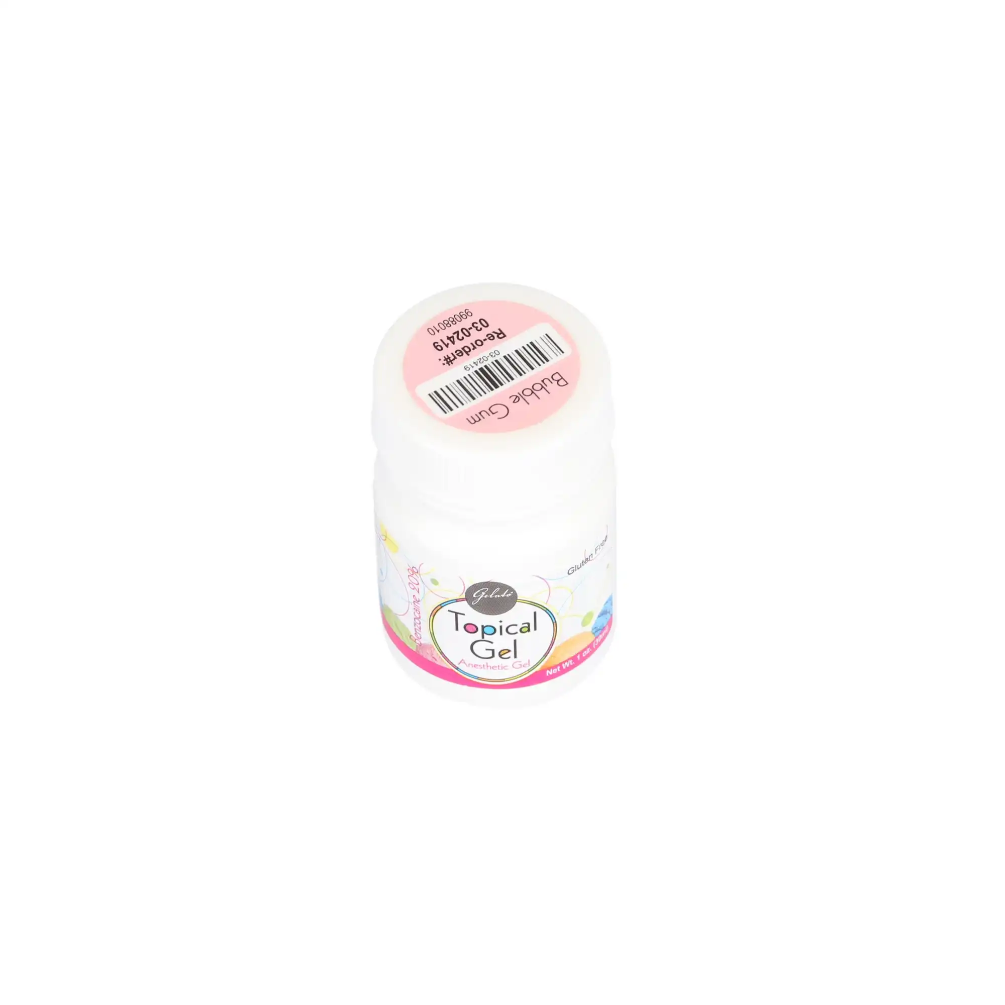 Gelato Topical Anesthetic Gel, 20% Benzocaine, Bubble Gum, 1 oz Jar, 03-02419 thumbnail 3