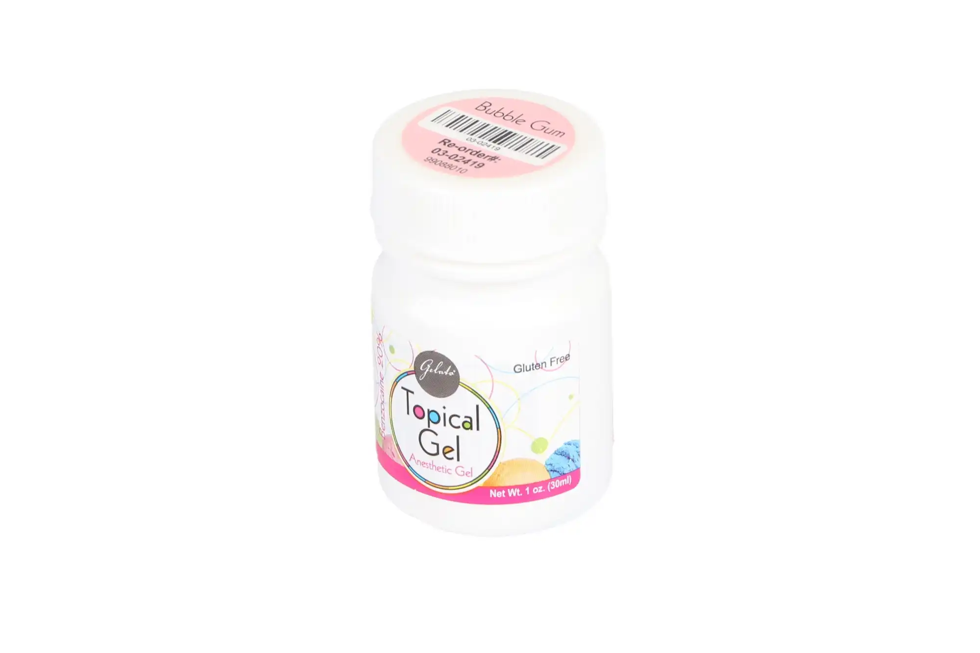 Gelato Topical Anesthetic Gel, 20% Benzocaine, Bubble Gum, 1 oz Jar, 03-02419 thumbnail 5