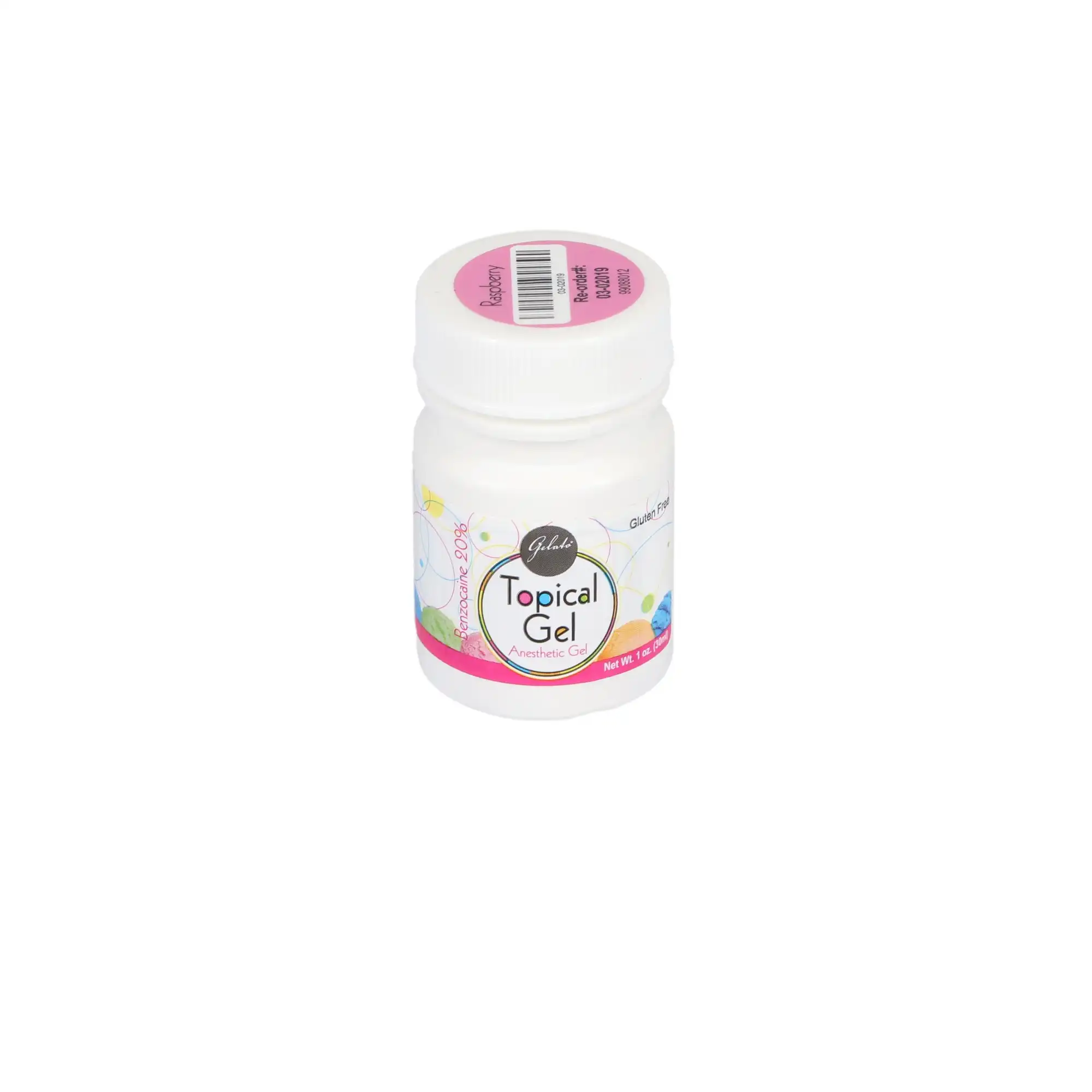 Gelato Topical Anesthetic Gel, 20% Benzocaine, Raspberry, 1 oz (30 g) Jar, 03-02019 thumbnail 3