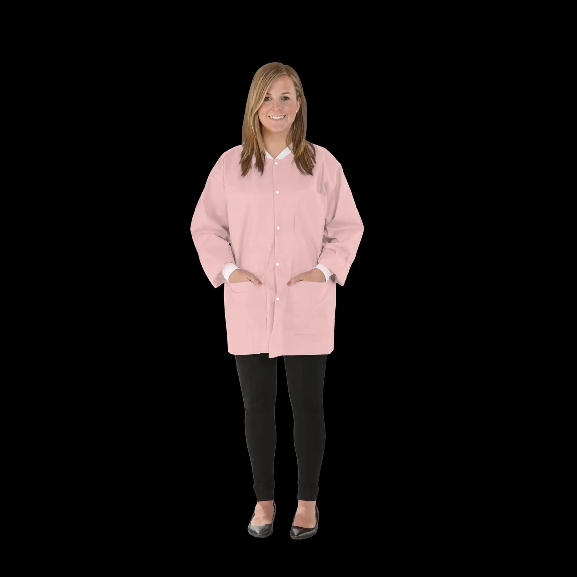 SafeWear Disposable Hipster Jacket, Extra Large, Pretty Pink, 45 g/m² SMS, AAMI Level 2, 12/Pk, 8102-D thumbnail 8