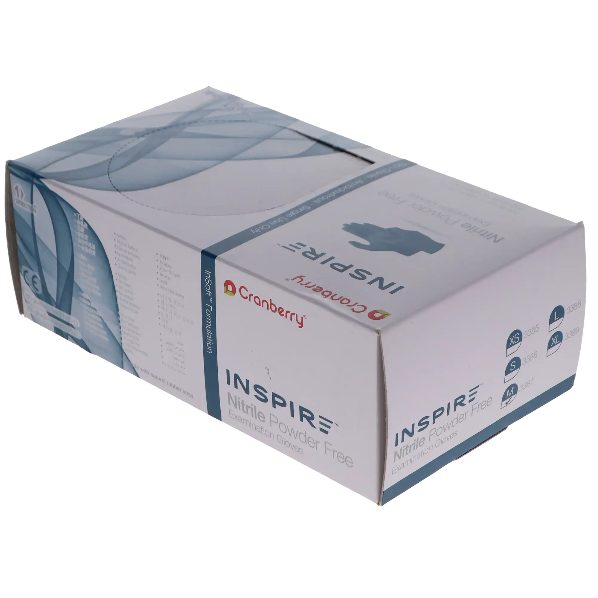 Cranberry Inspire Nitrile Exam Gloves, Powder-Free, Non-Sterile, Medium, Aegean Blue, 300/Box, CR3387 thumbnail 3
