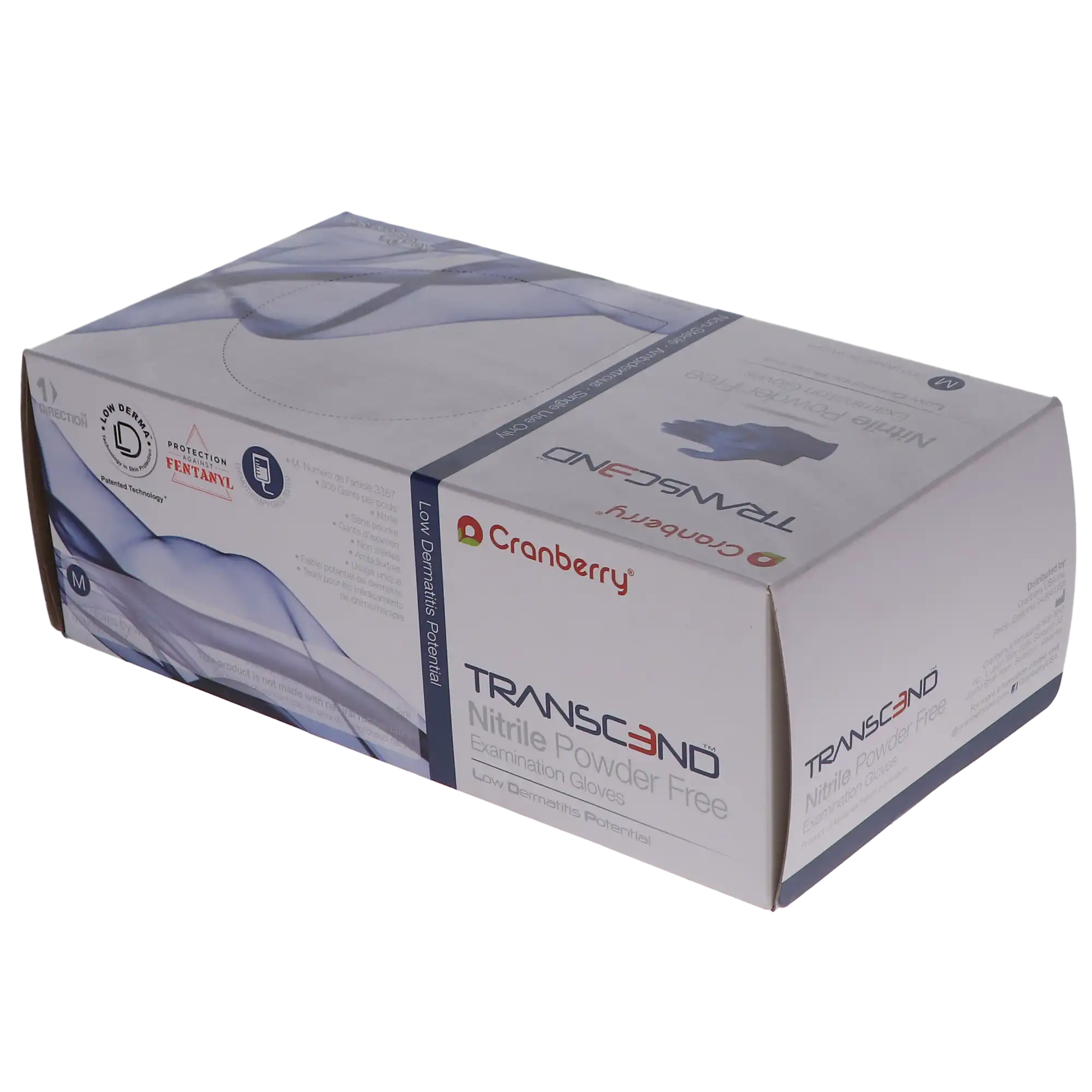 Cranberry Transcend Nitrile Powder-Free Exam Gloves, Medium, Matte Blue, 300/Box, CR3367 thumbnail 11