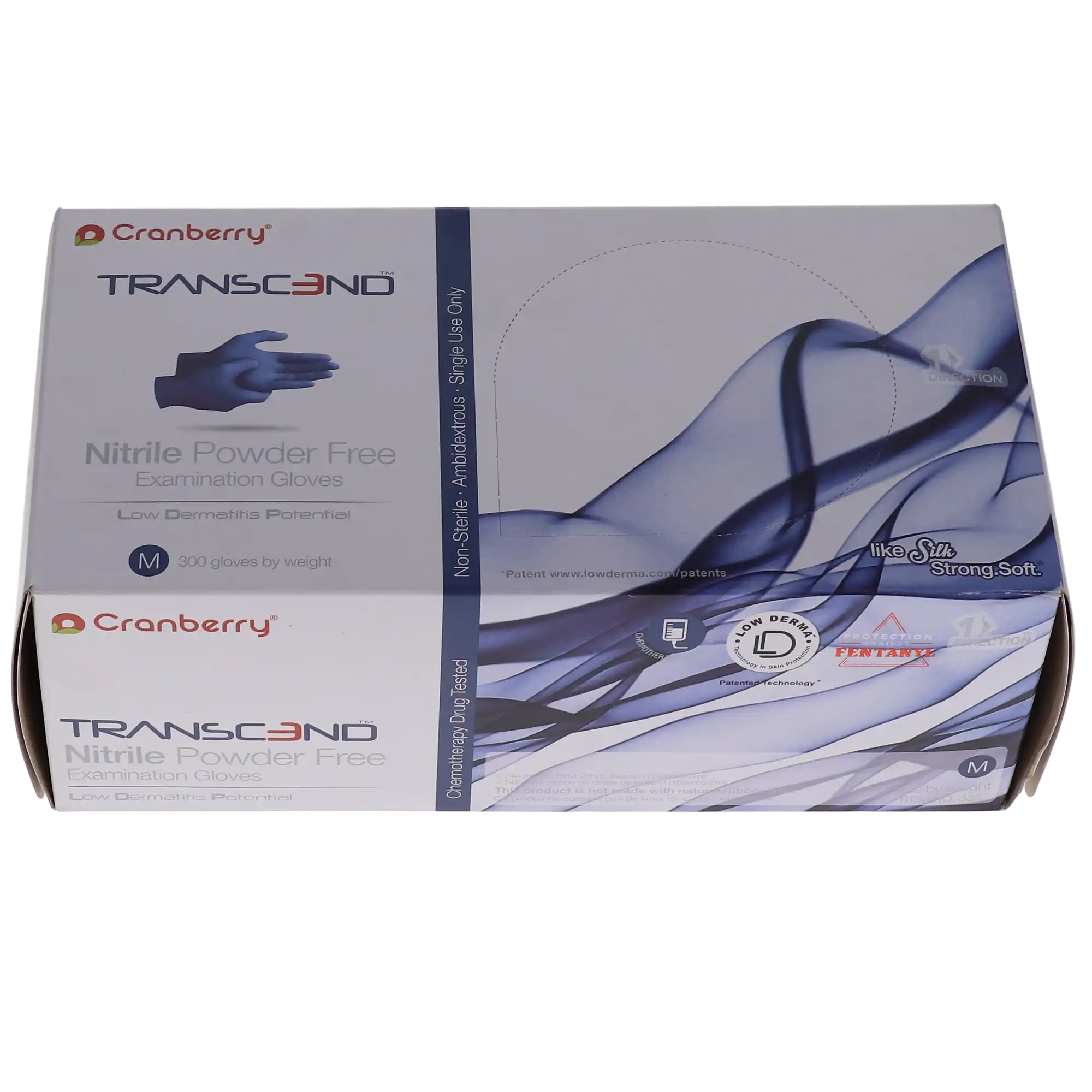 Cranberry Transcend Nitrile Powder-Free Exam Gloves, Medium, Matte Blue, 300/Box, CR3367 thumbnail 13