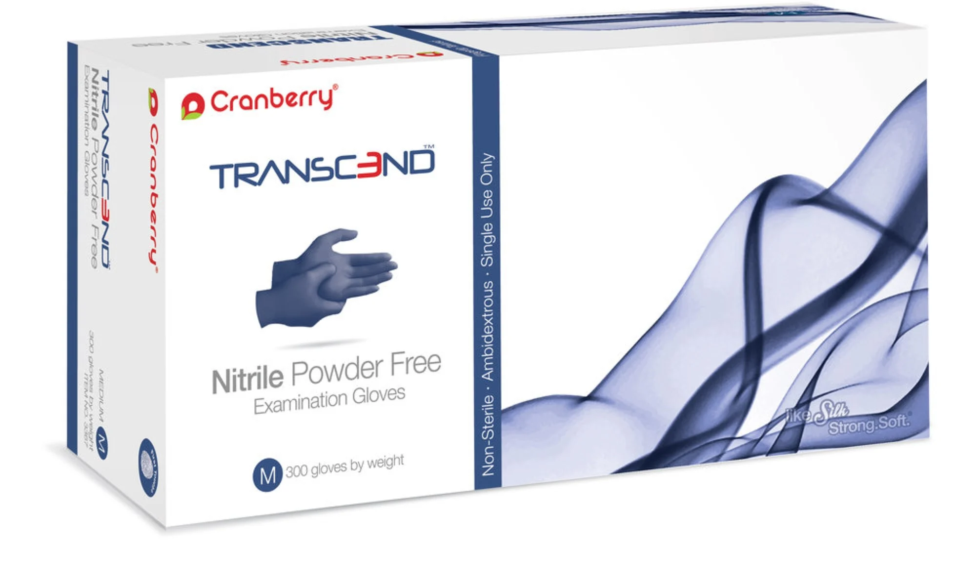 Cranberry Transcend Nitrile Powder-Free Exam Gloves, Small, Matte Blue, 300/Box, CR3366 thumbnail 14