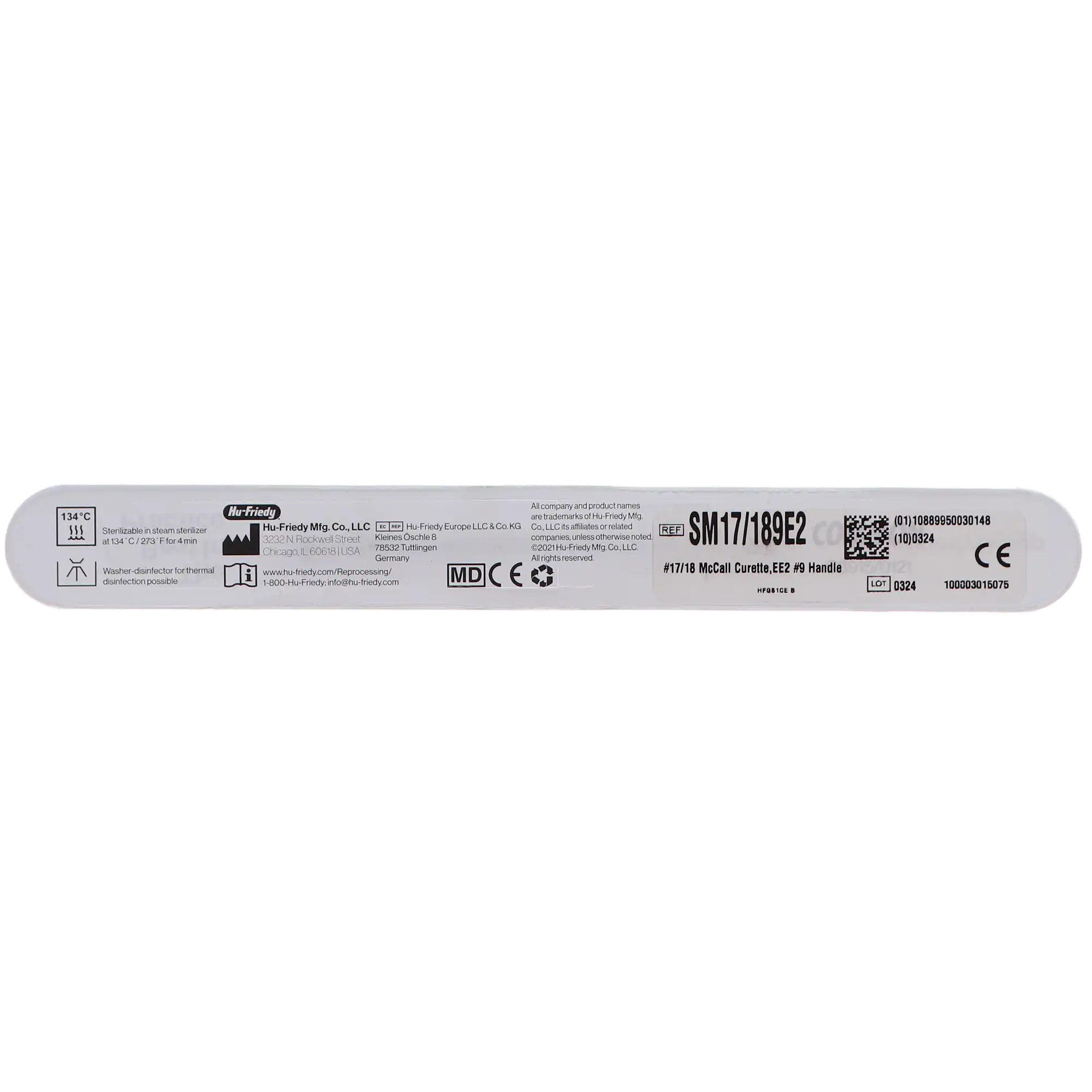 Hu-Friedy EverEdge 2.0 McCall Curette, Double-Ended, 17/18, #9 Handle, SM17/189E2 thumbnail 3