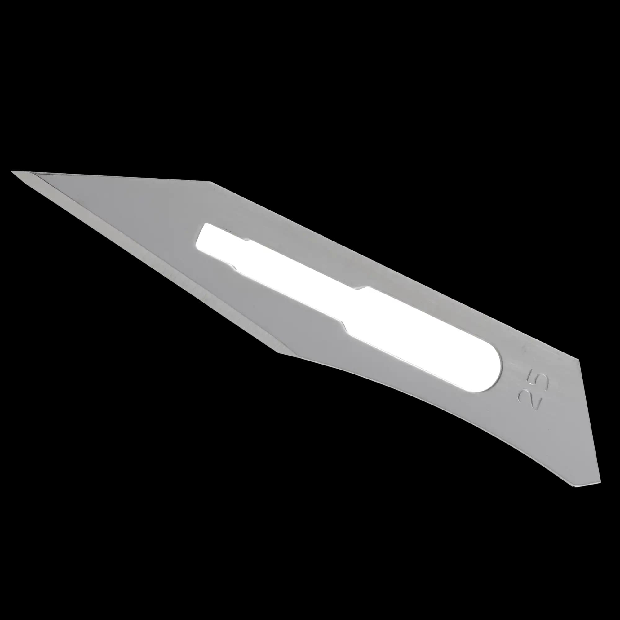 GLASSVAN #25 Sterile Carbon Steel Surgical Blades, Individually Foil-Wrapped, 100/Box, 2001T-25 - GLASSVAN® #25 Sterile Carbon Blade Box of 100 - Image 1