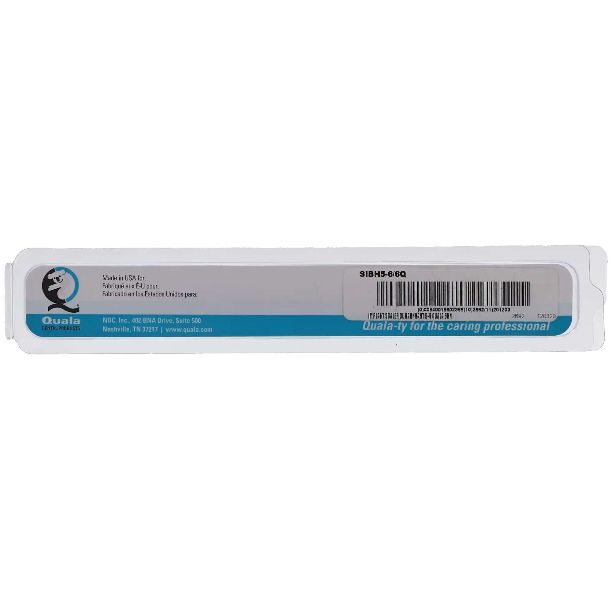 Quala Titanium Implant Curette, Barnhart 5-6, Double-Ended, #6 Handle, SIBH5-6/6Q, 1/Pk thumbnail 3