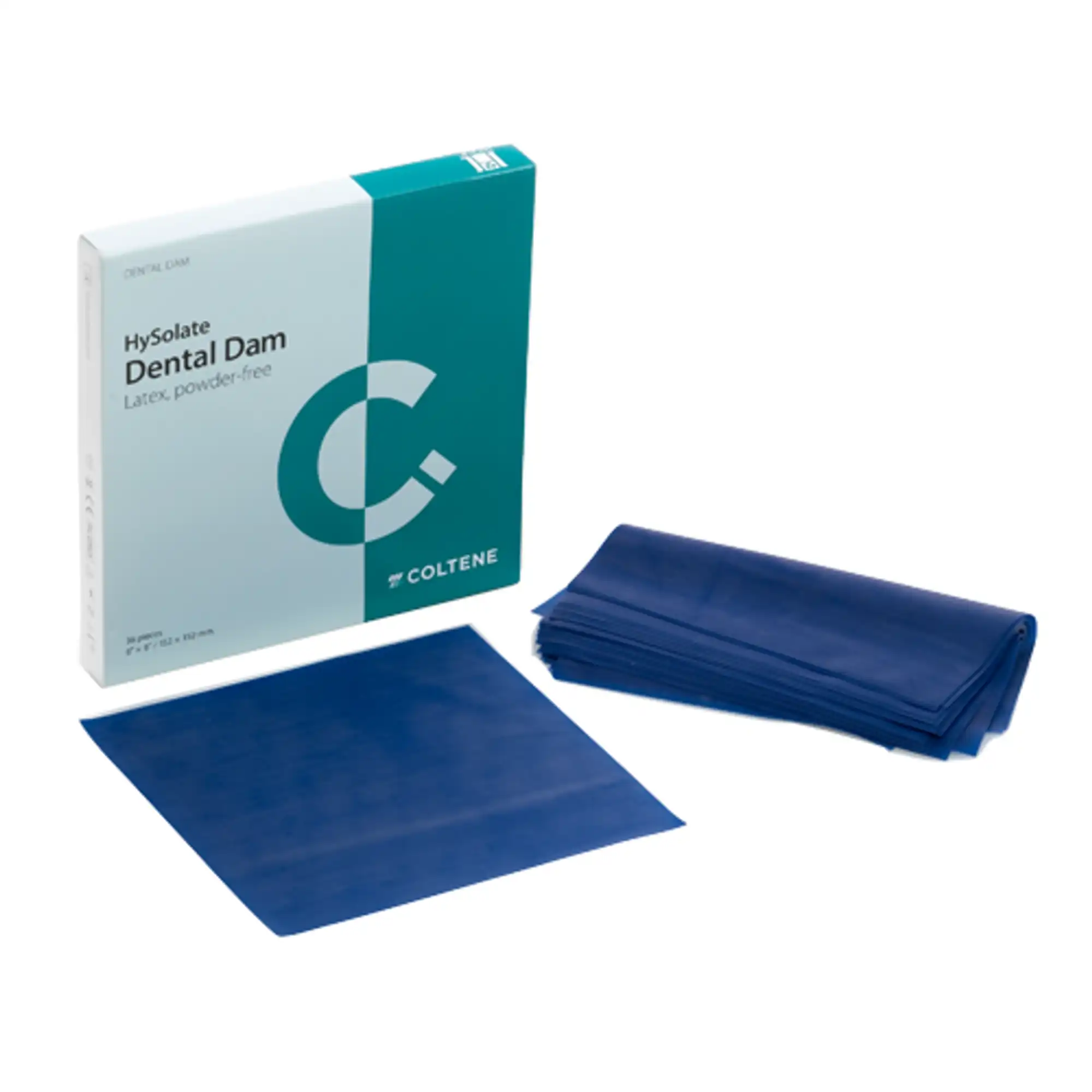HySolate Latex Dental Dam, 6" x 6", Blue, Medium Gauge, 36/Pk, 60034442 thumbnail 2
