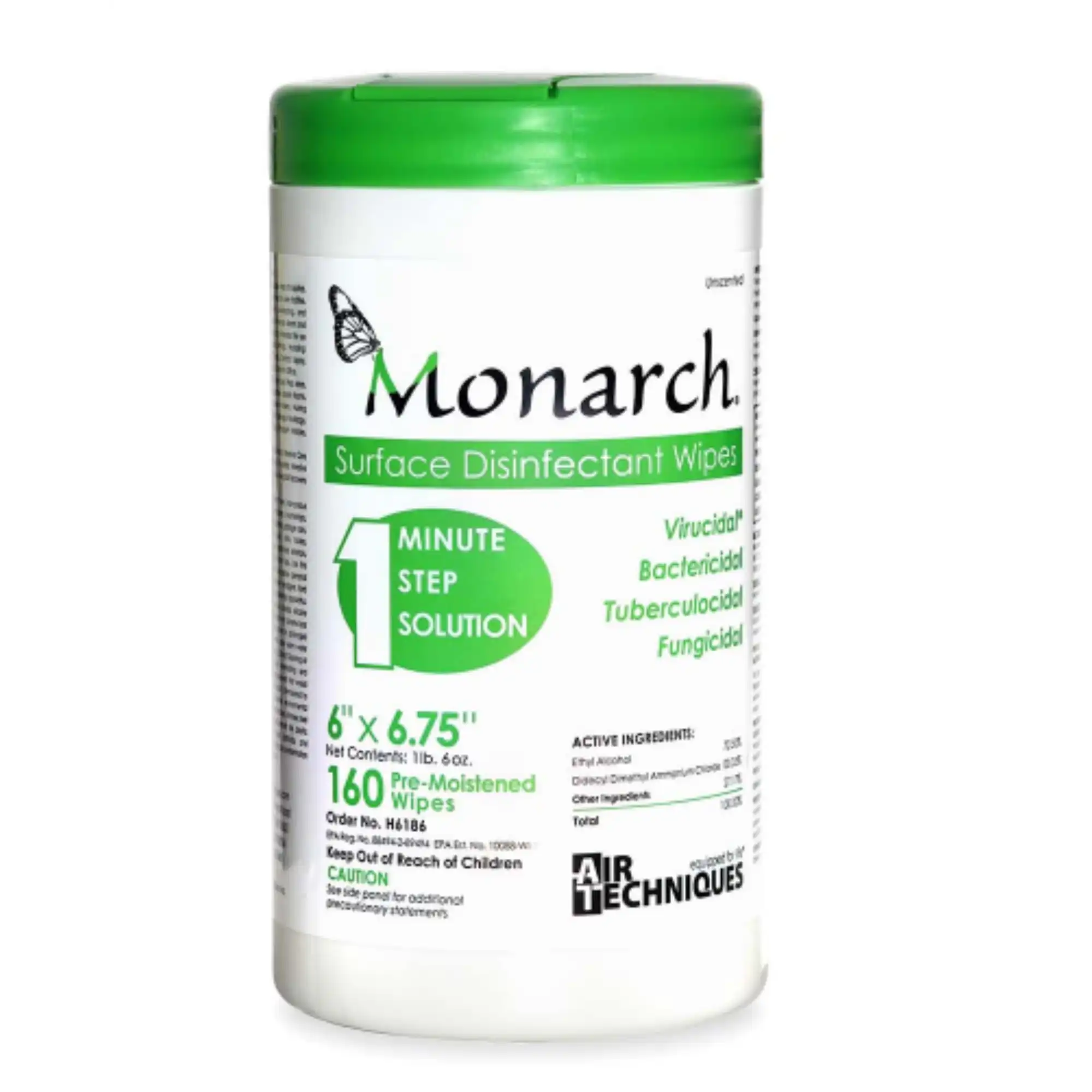 Monarch Surface Disinfectant Wipes, 6" x 6.75", 160/Canister, H6186 thumbnail 6