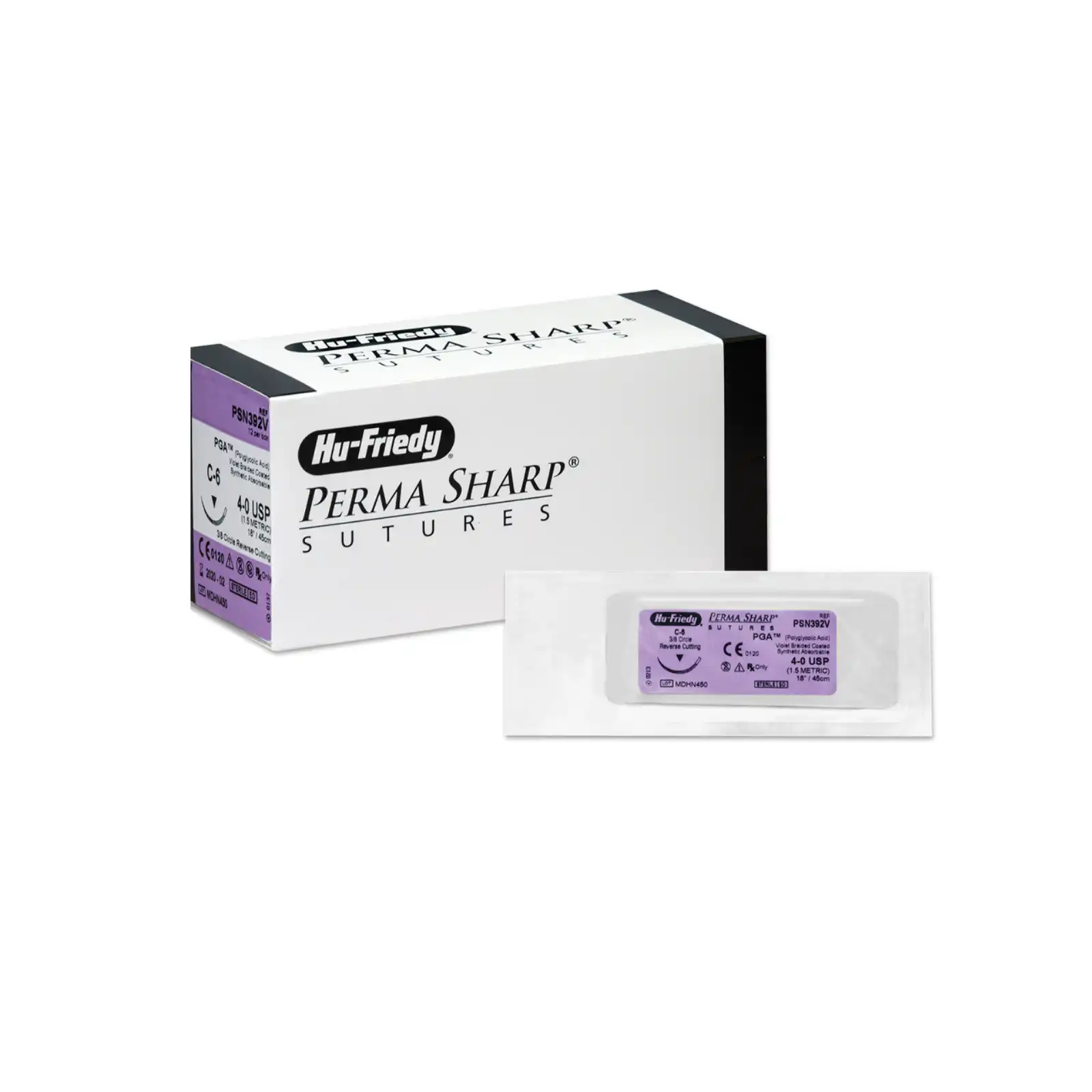 Hu-Friedy Perma Sharp Chromic Gut Suture, 4-0, 18", C-3 Premium Reverse Cutting Needle, 3/8 Circle, 12/Box, PSN1654C thumbnail 5