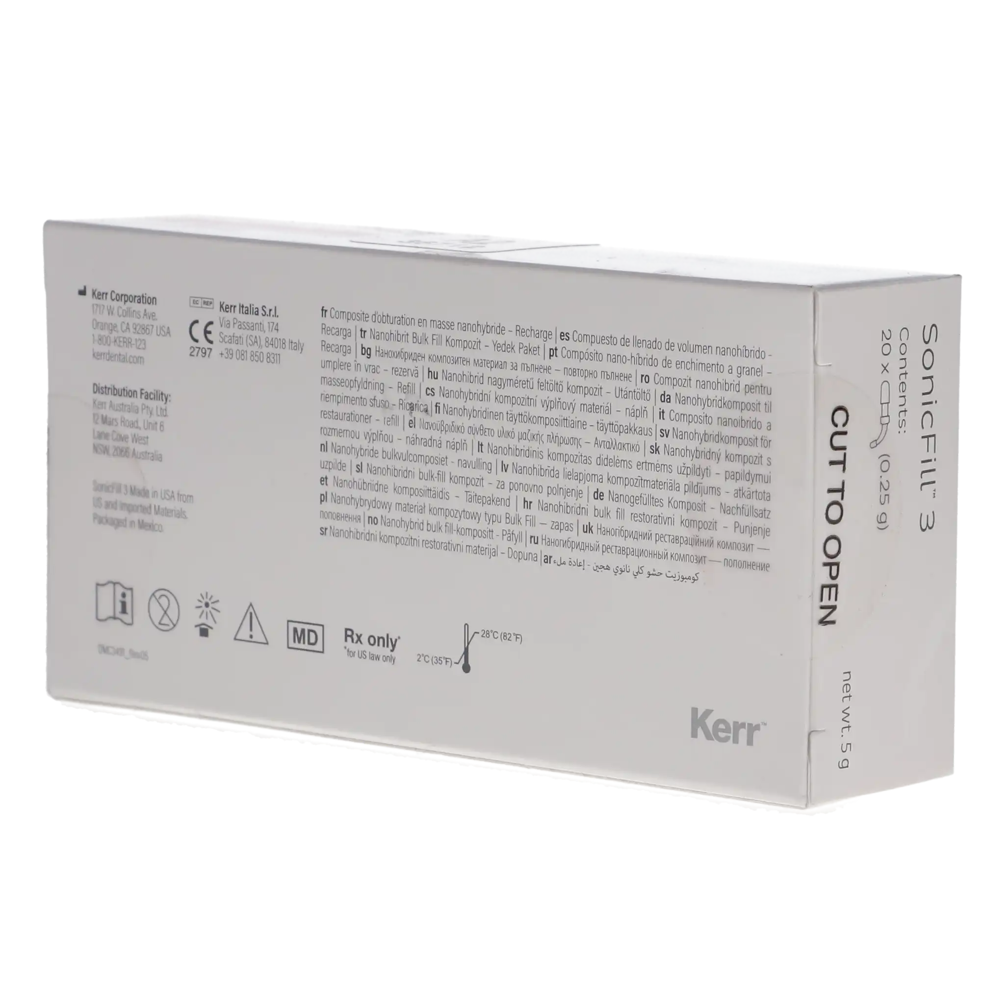 Kerr SonicFill 3 SingleFill Bulk Fill Composite Unidose Refill, A2, 0.25 g Tips, 20/Pack, 36712 thumbnail 10