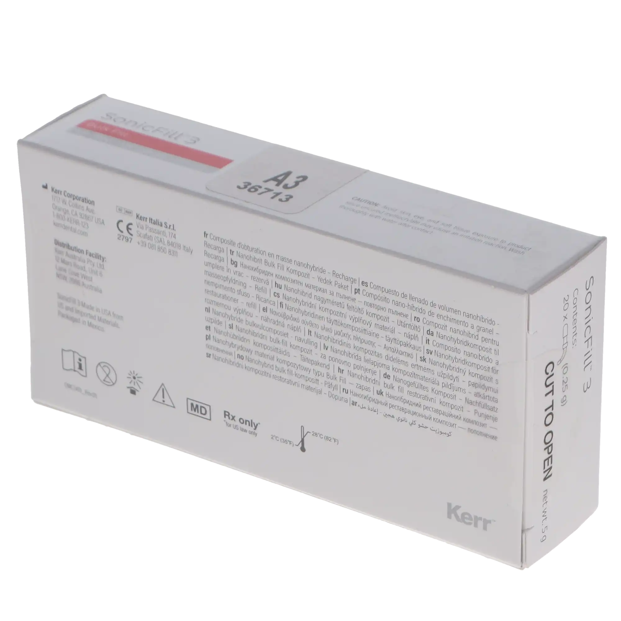 Kerr SonicFill 3 SingleFill Bulk Fill Composite Unidose Tip Refill, A3, 0.25 g, 20/Pack, 36713 thumbnail 11