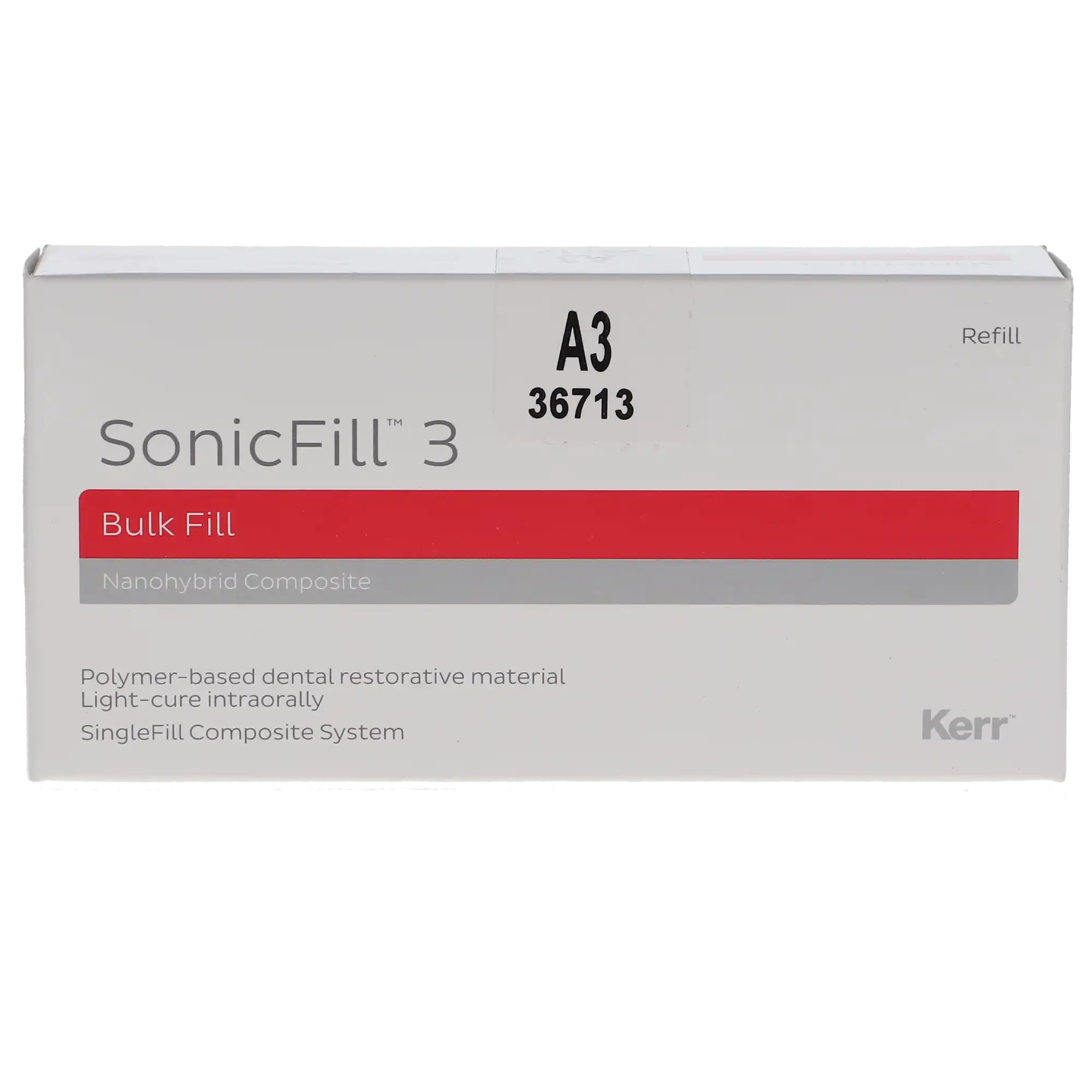 Kerr SonicFill 3 SingleFill Bulk Fill Composite Unidose Tip Refill, A3, 0.25 g, 20/Pack, 36713 thumbnail 12