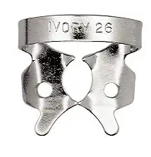 Ivory Rubber Dam Clamp, Winged, #26, Small Lower Molar, Stainless Steel, 50057370 thumbnail 2