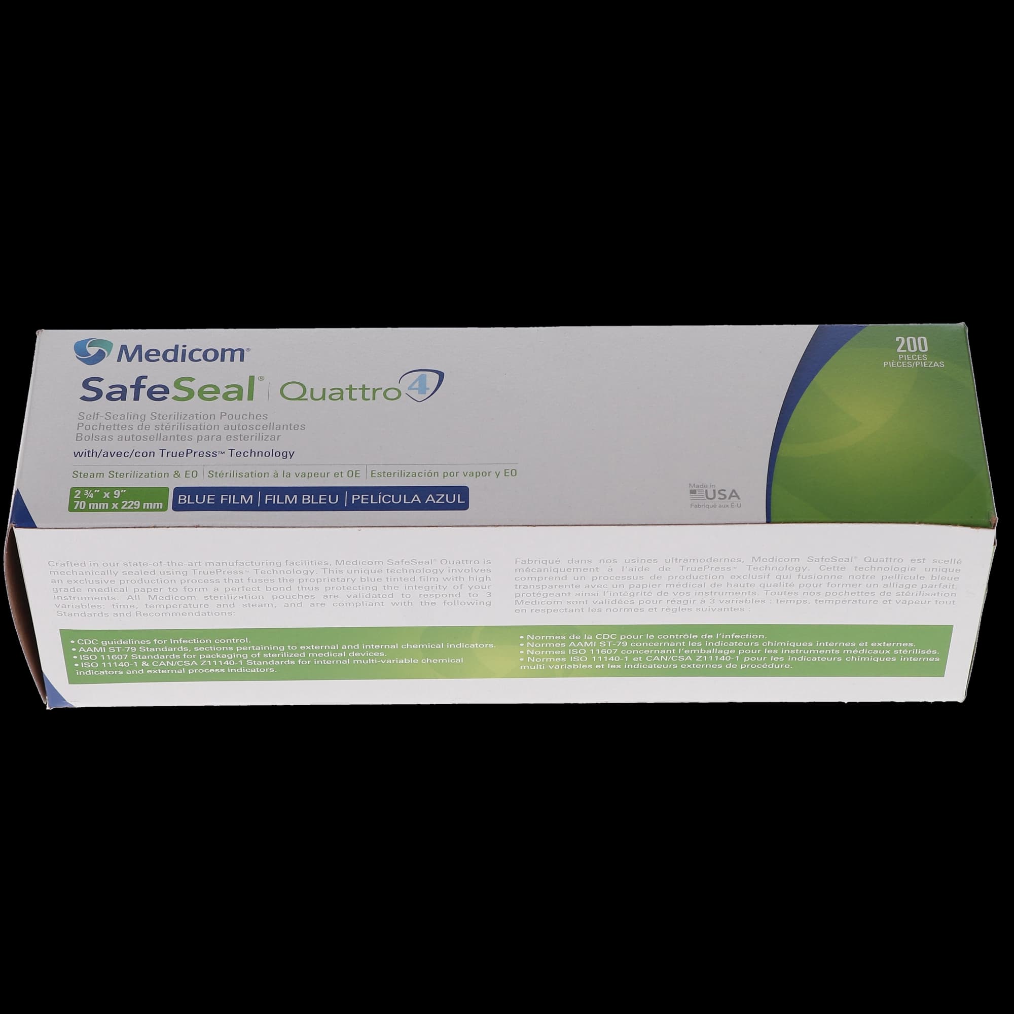 SafeSeal Quattro Self-Sealing Sterilization Pouches, 2.75" x 9", 200/Box, 88000-4 thumbnail 12