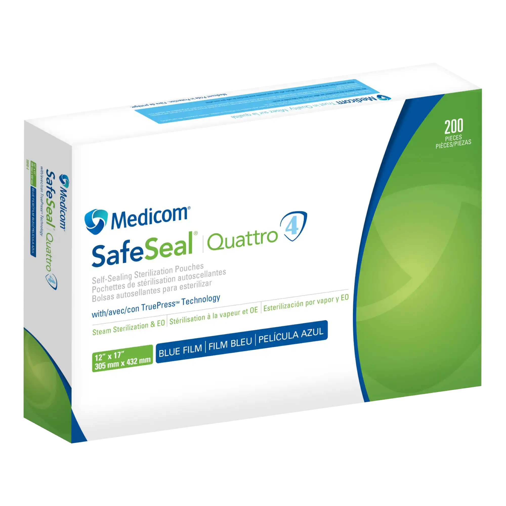 SafeSeal Quattro Self-Sealing Sterilization Pouches, 12" x 17", 200/Box, 88040-4 thumbnail 7