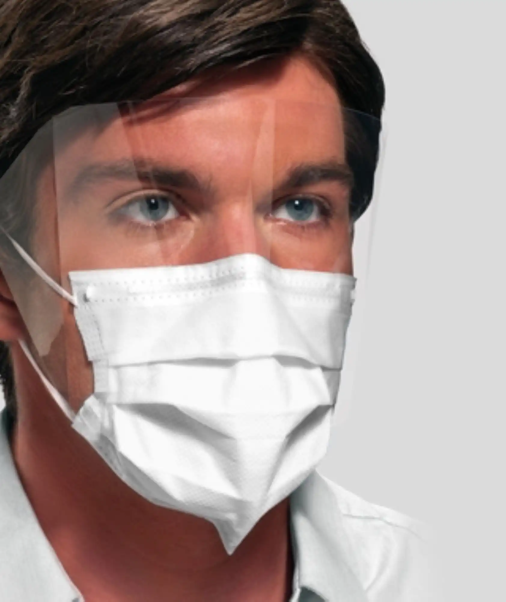 Crosstex Ultra Sensitive FogFree Earloop Surgical Face Mask with Shield, ASTM Level 3, White, 25/Box, GCPWS thumbnail 2