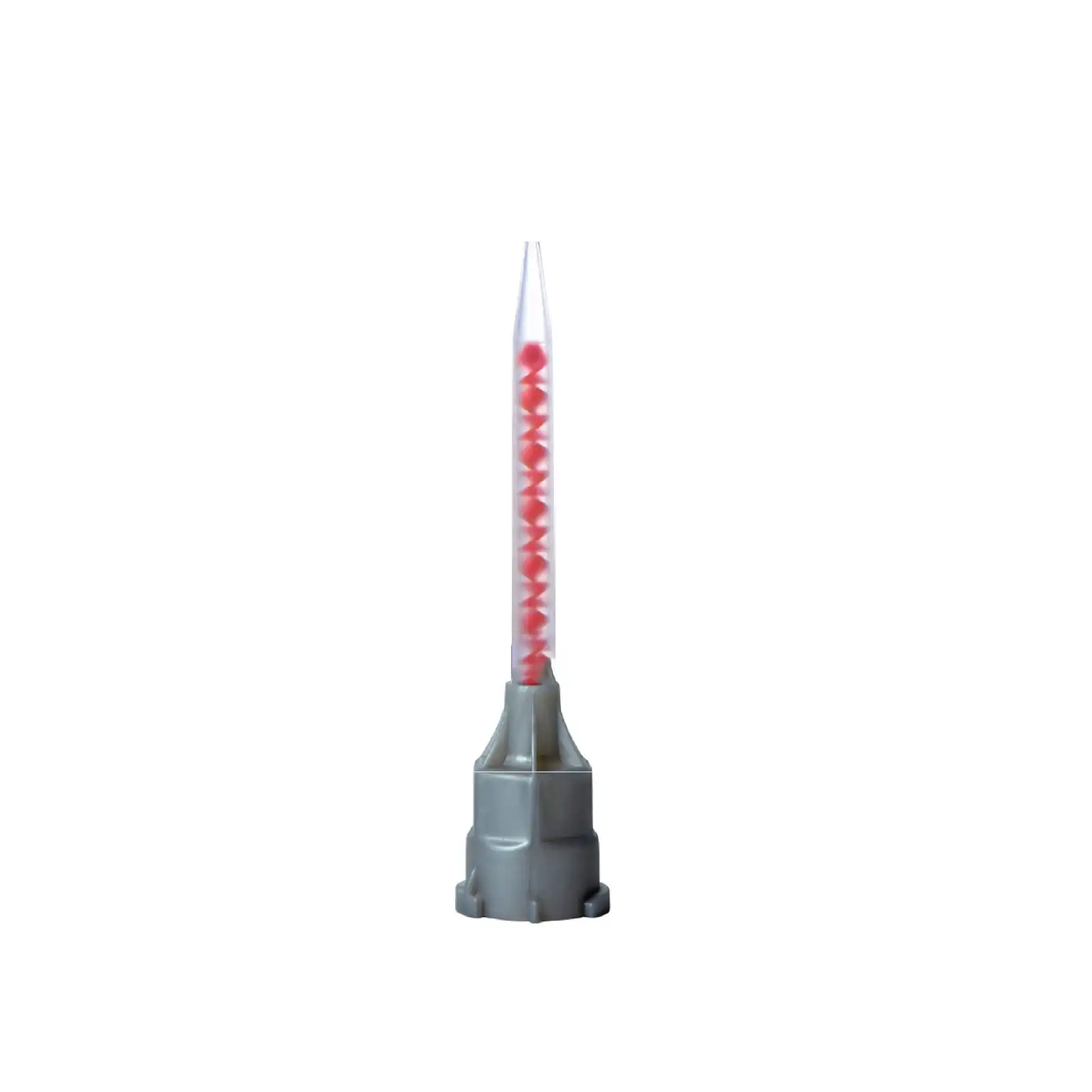 Pac-Dent iMix Grip Mixing Tips, 4:1/10:1, Red with Tapered End, 25/Pk, PD-T1610BL-25 - iMix, HP Mixing Tips, Temporary Crown & Bridge Material, 4:1, Gray/Red, 25/Pk, PD-T1610BL-25 - Image 1