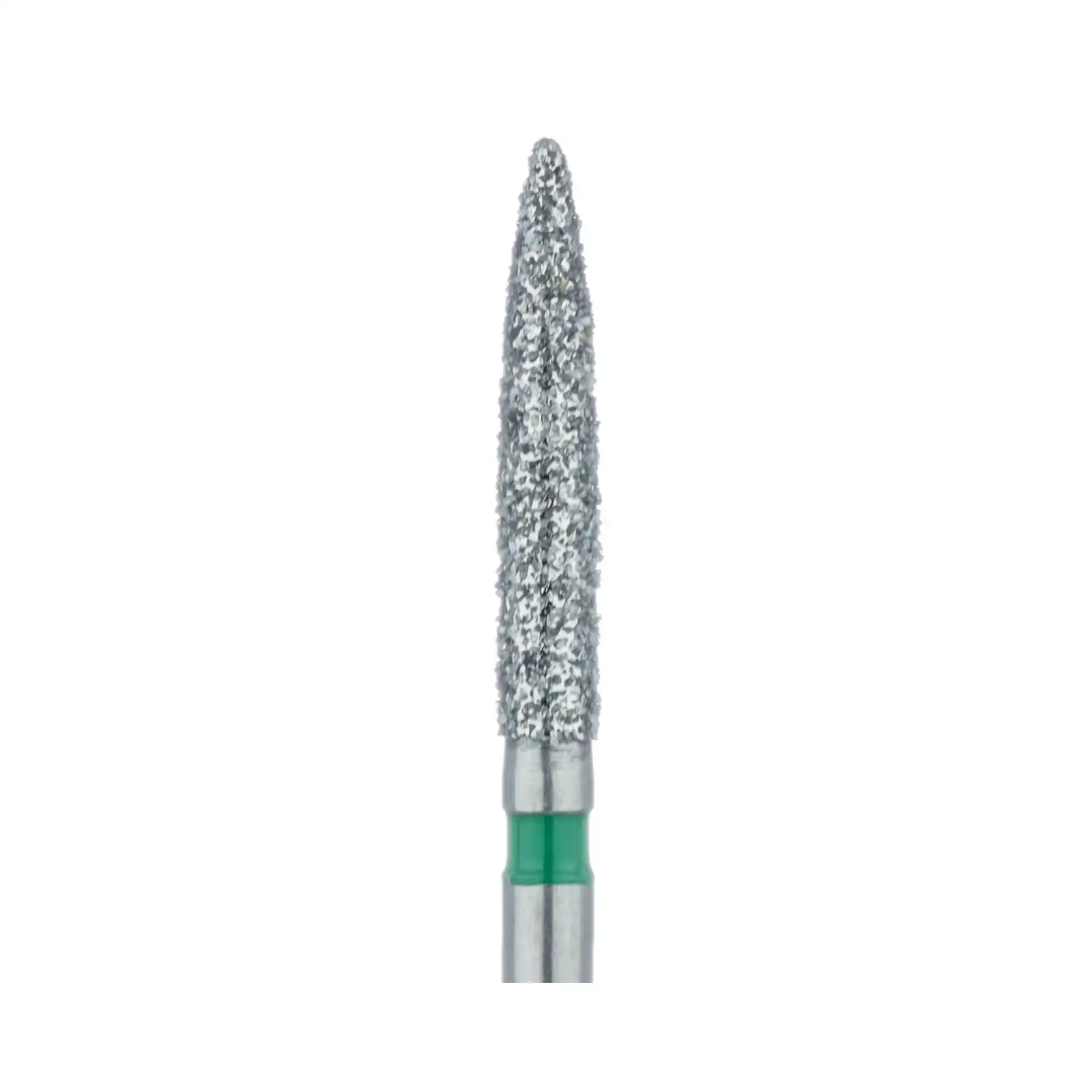 Meisinger Multi-Use Diamond Bur, Friction Grip, Long Flame, 863G-018-FG, 1.8 mm, Coarse, Green, 5/Pk thumbnail 3