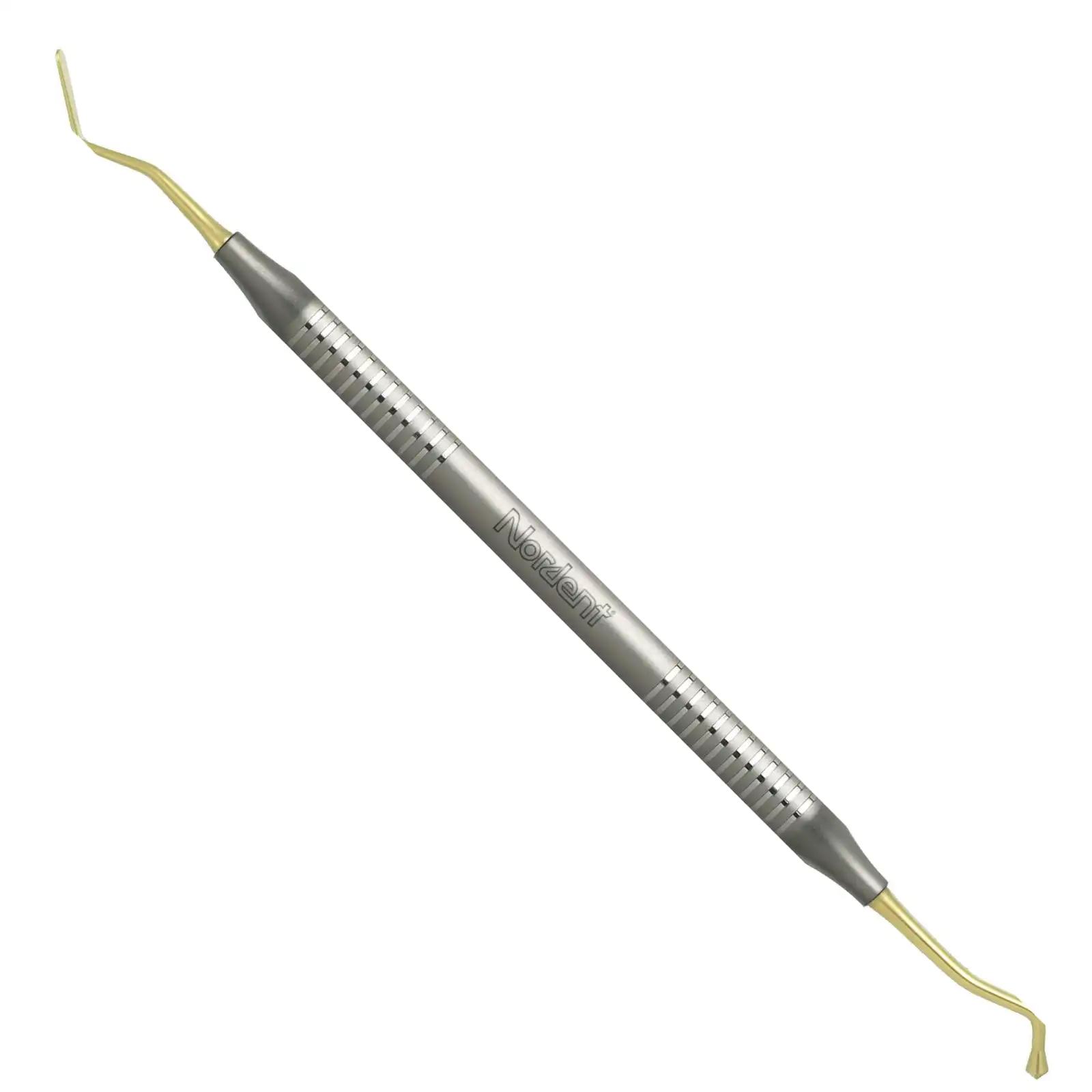 Nordent Composite Placement Instrument, Double-Ended, Paddle/Acorn #22T, Titanium Nitride Coated, DuraLite Round Handle, REPFI22T thumbnail 2
