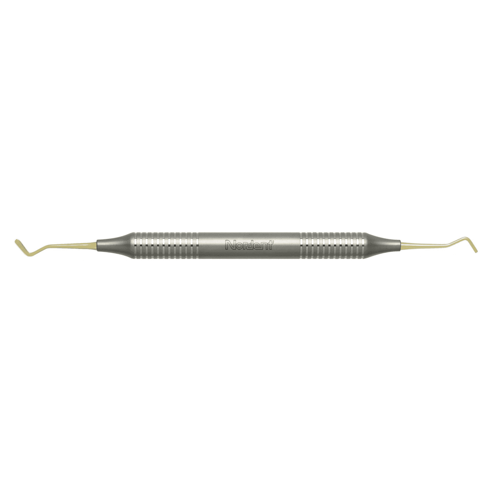 Nordent Composite Placement Instrument, Double-Ended, #3T Paddle/Condenser, Titanium Nitride Coated, DuraLite Round Handle, REPFI3T thumbnail 2