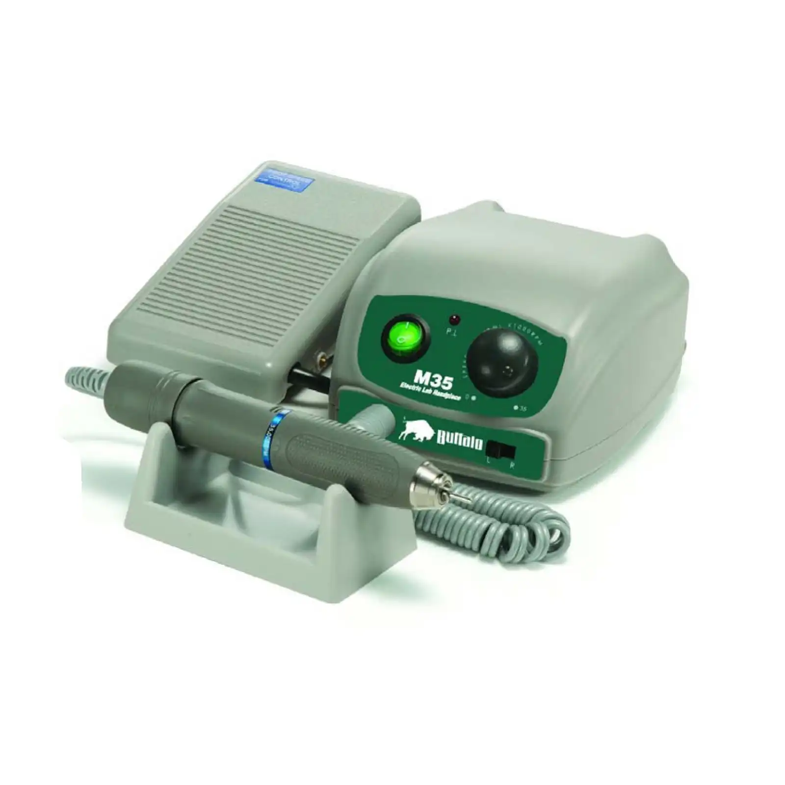 Buffalo Dental M35 35K MG-Style Gray Electric Handpiece Only with Blue Ring, 35,000 RPM, 38140 - M35 35K MG-Style Gray Electric Handpiece Only - Image 1