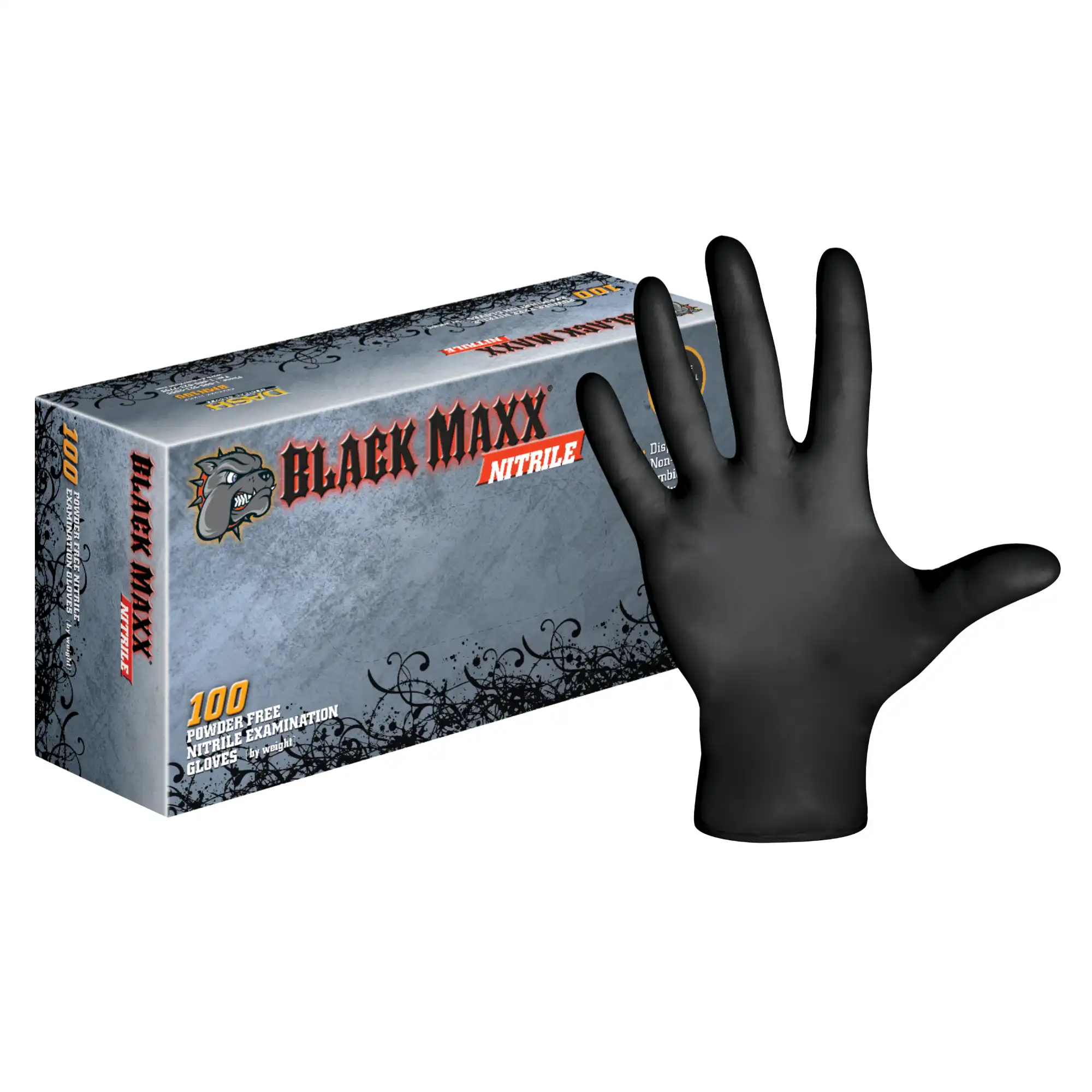 Black Maxx Nitrile Exam Gloves, Powder Free, Non-Sterile, Medium, Black, 100/Box, BMN100M thumbnail 9
