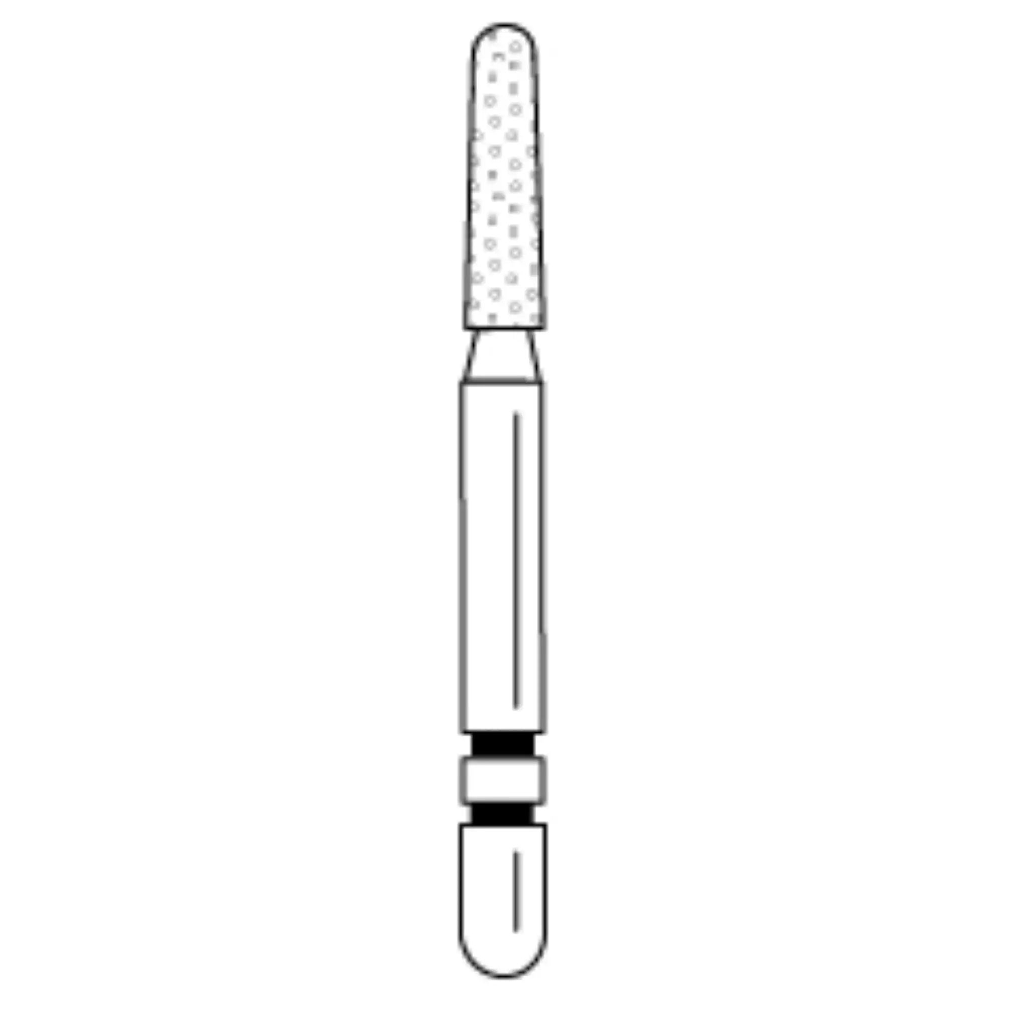 Two Striper Diamond Bur, FG, Round-End Taper, 782.6C, Coarse, Green, 1.4 mm Major/1.1 mm Minor Diameter, 6 mm Head Length, 5/Pk, 2015423 thumbnail 2