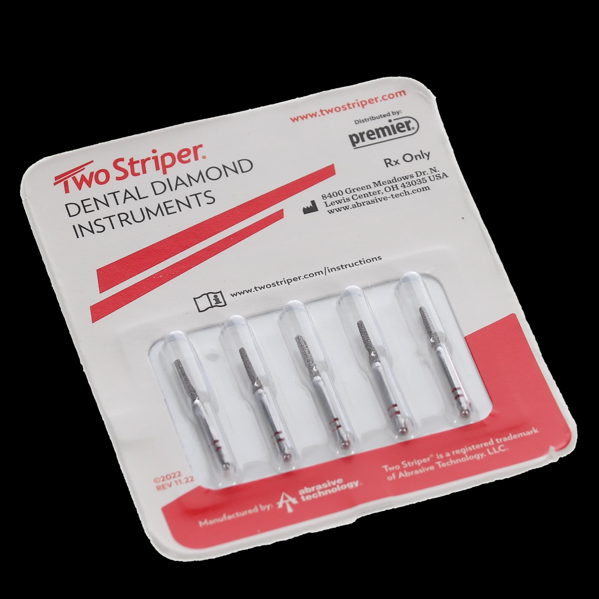 Two Striper Diamond Bur, FG, Round-End Taper, #782.8, Fine, Red, 1.5 mm Major Diameter, 5/Pk, 2015434 thumbnail 5