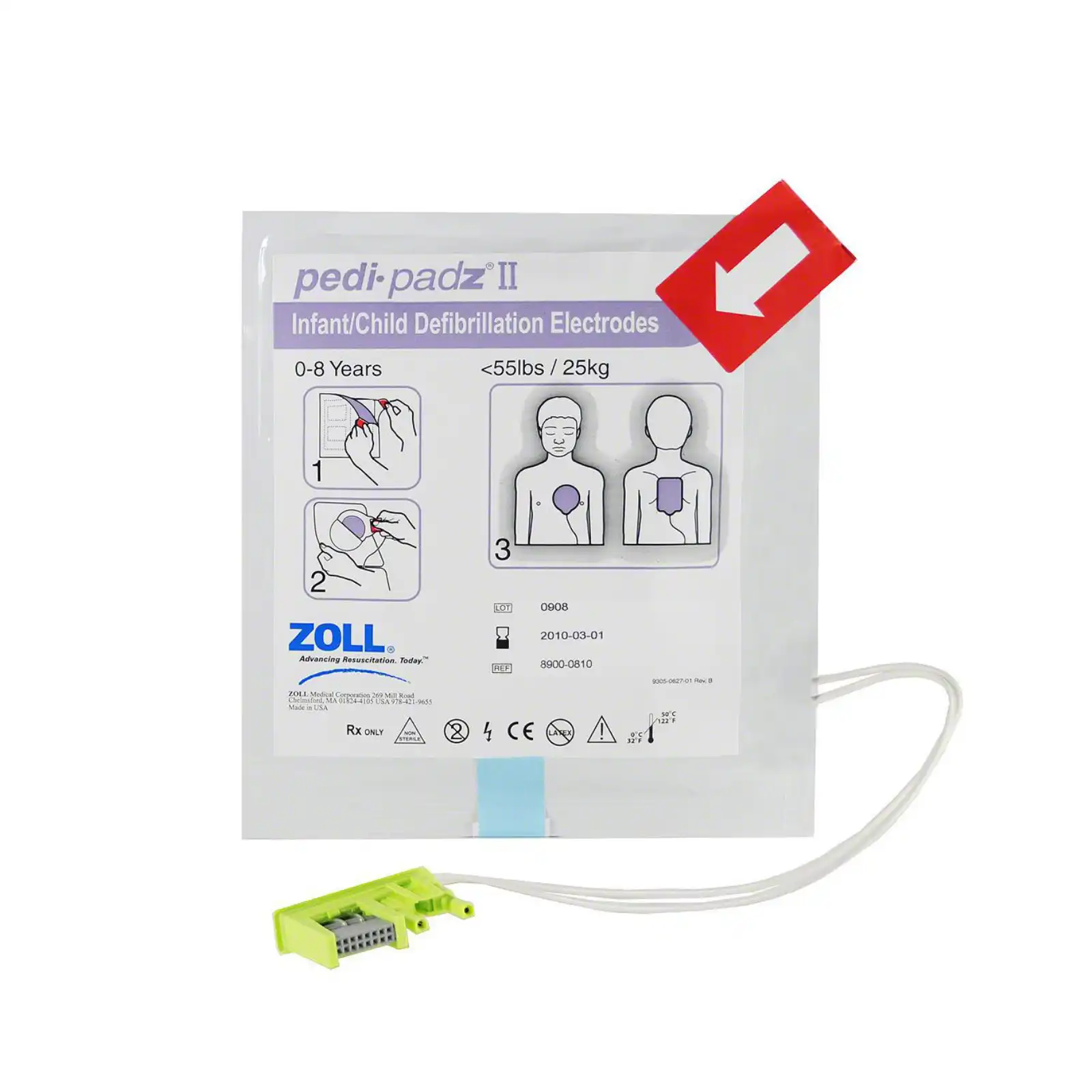Zoll Pedi-Padz II Pediatric Defibrillation Electrodes, One Pair, 8900-0810-01 thumbnail 2