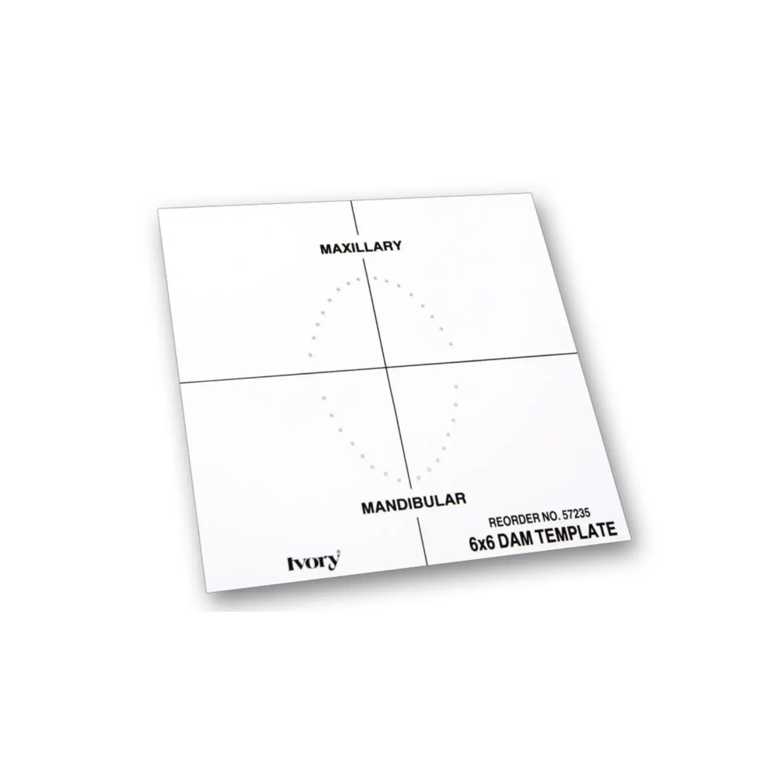 Ivory Rubber Dam Template 6" x 6", 50057235 - Ivory Rubber Dam Template 6" x 6", 50057235 - Image 1
