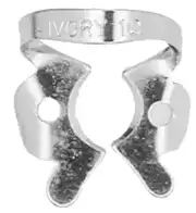 Ivory Rubber Dam Clamp #10, Winged, Stainless Steel, Regular Molar, 50057338 thumbnail 2