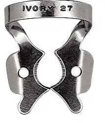 Ivory Rubber Dam Clamp, Winged, #27, Regular Molar, Stainless Steel, 50057372 thumbnail 2