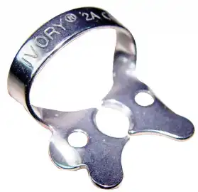 Ivory Rubber Dam Clamp, Wingless, #W5, Stainless Steel, Large Upper Molar, 50057526 thumbnail 2