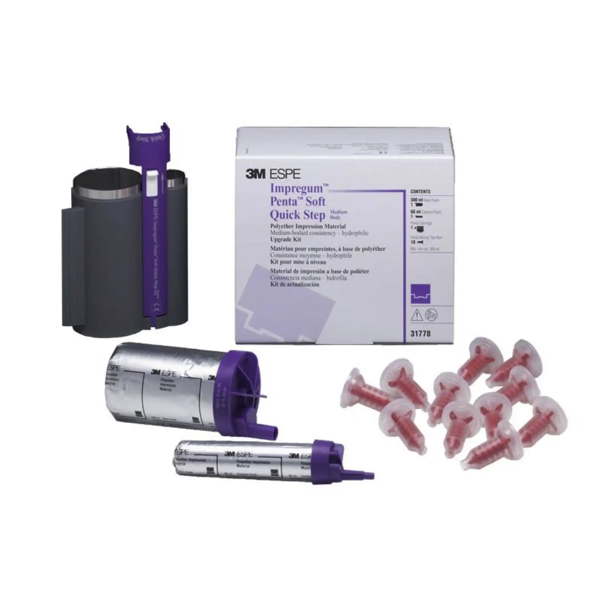 3M Impregum Penta Soft Quick Step Heavy Body Polyether Impression Material Refill, Dark Purple, Mint, 2 x 300 mL Base + 2 x 60 mL Catalyst, 31769 thumbnail 2