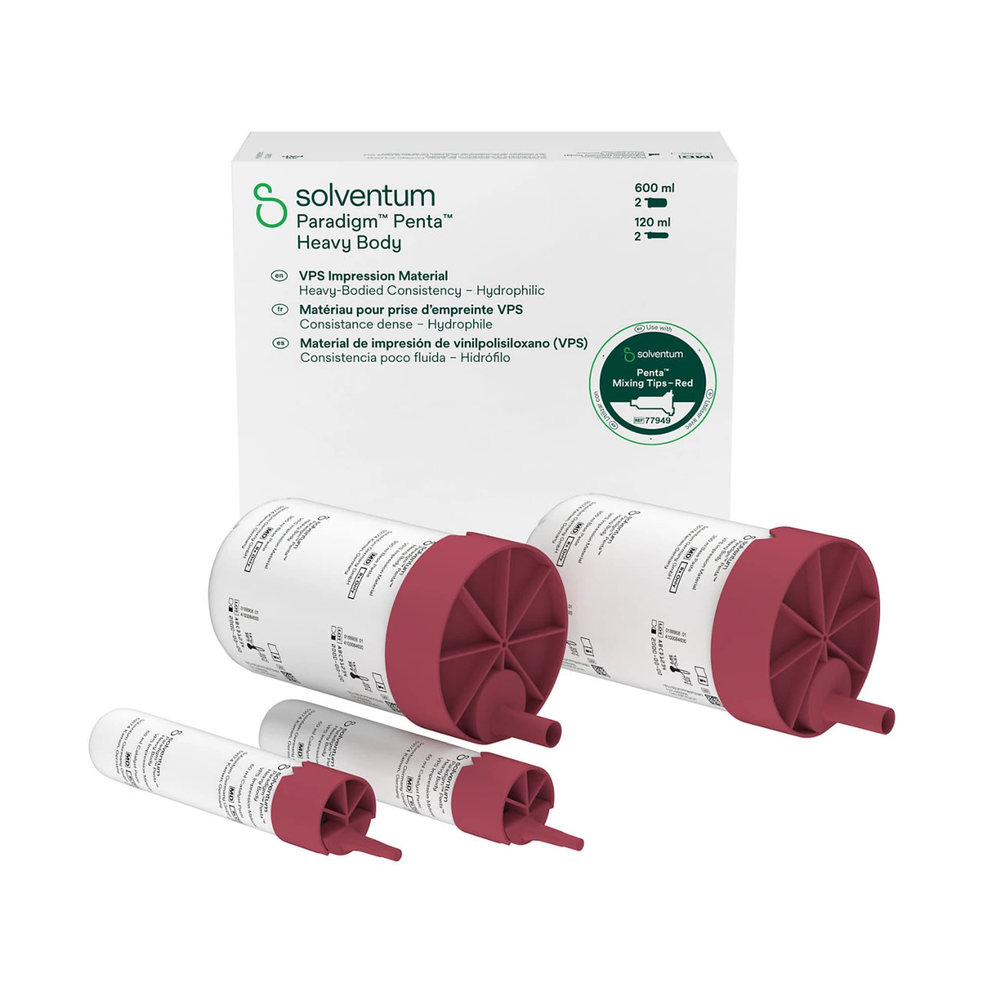 Solventum (3M) Paradigm Penta Heavy Body VPS Impression Material, Regular Set, Refill, 2 x 300 mL Base + 2 x 60 mL Catalyst, 36716 thumbnail 3