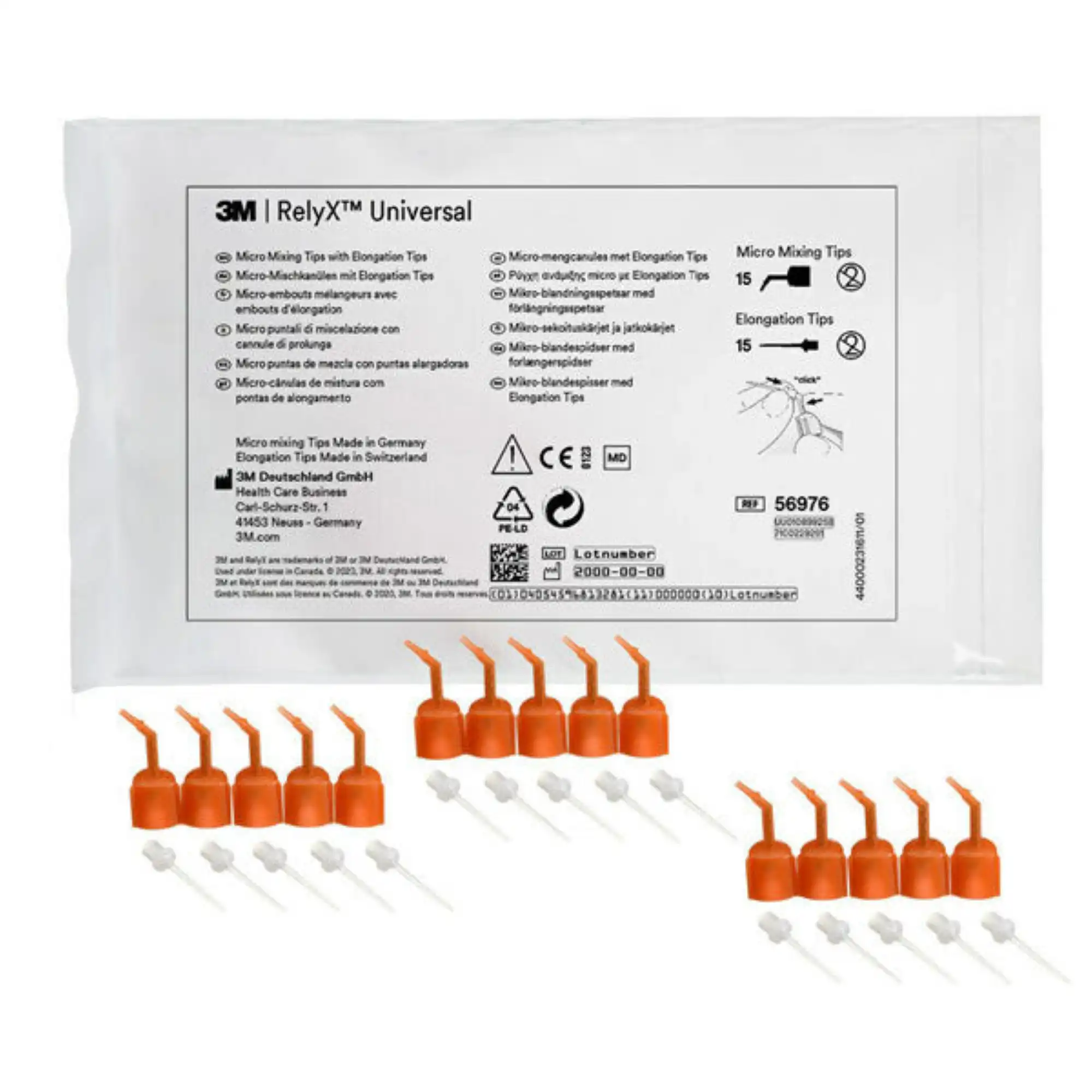 3M RelyX Universal Micro Mixing Tips with Elongation Tips, Orange, 15 Micro Tips & 15 Elongation Tips, 56976 thumbnail 4