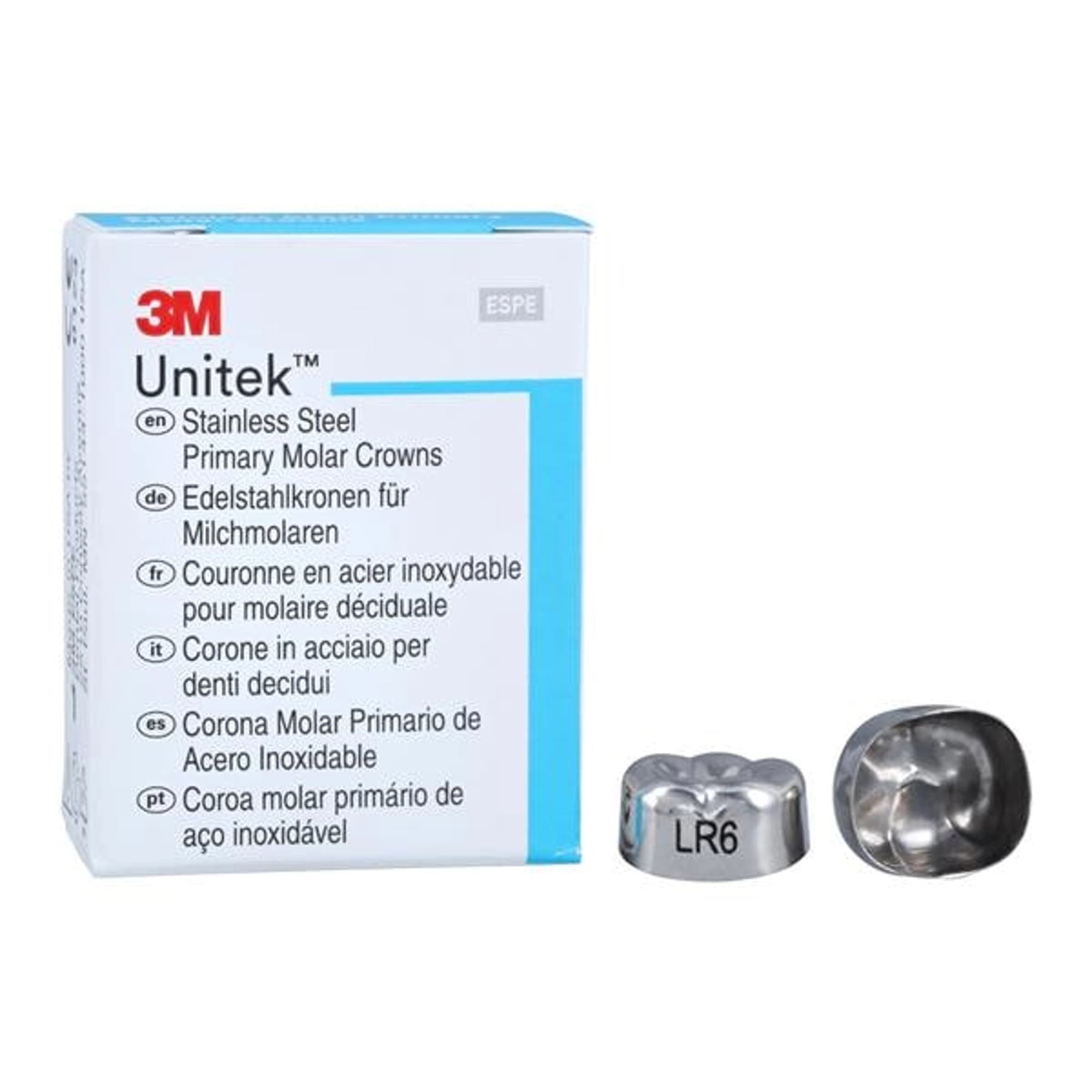 3M Unitek Stainless Steel Primary Molar Crown, Lower Right Second Primary Molar, Size 6 (LR6), 5/Box, 900246 thumbnail 7