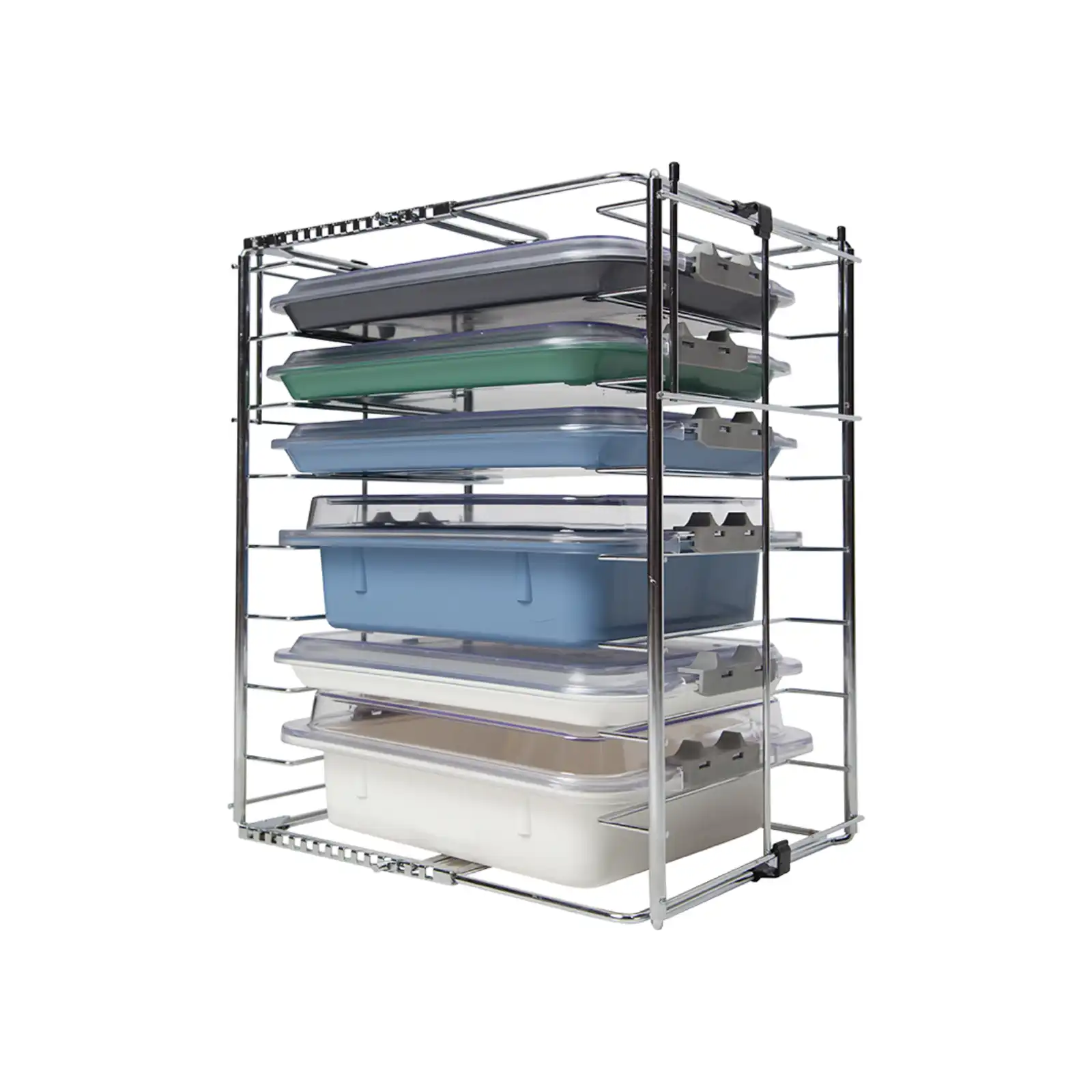 Zirc Multi-Mod Rack, 8-Place, Chrome-Plated Metal, Adjustable, 21Z410 thumbnail 2
