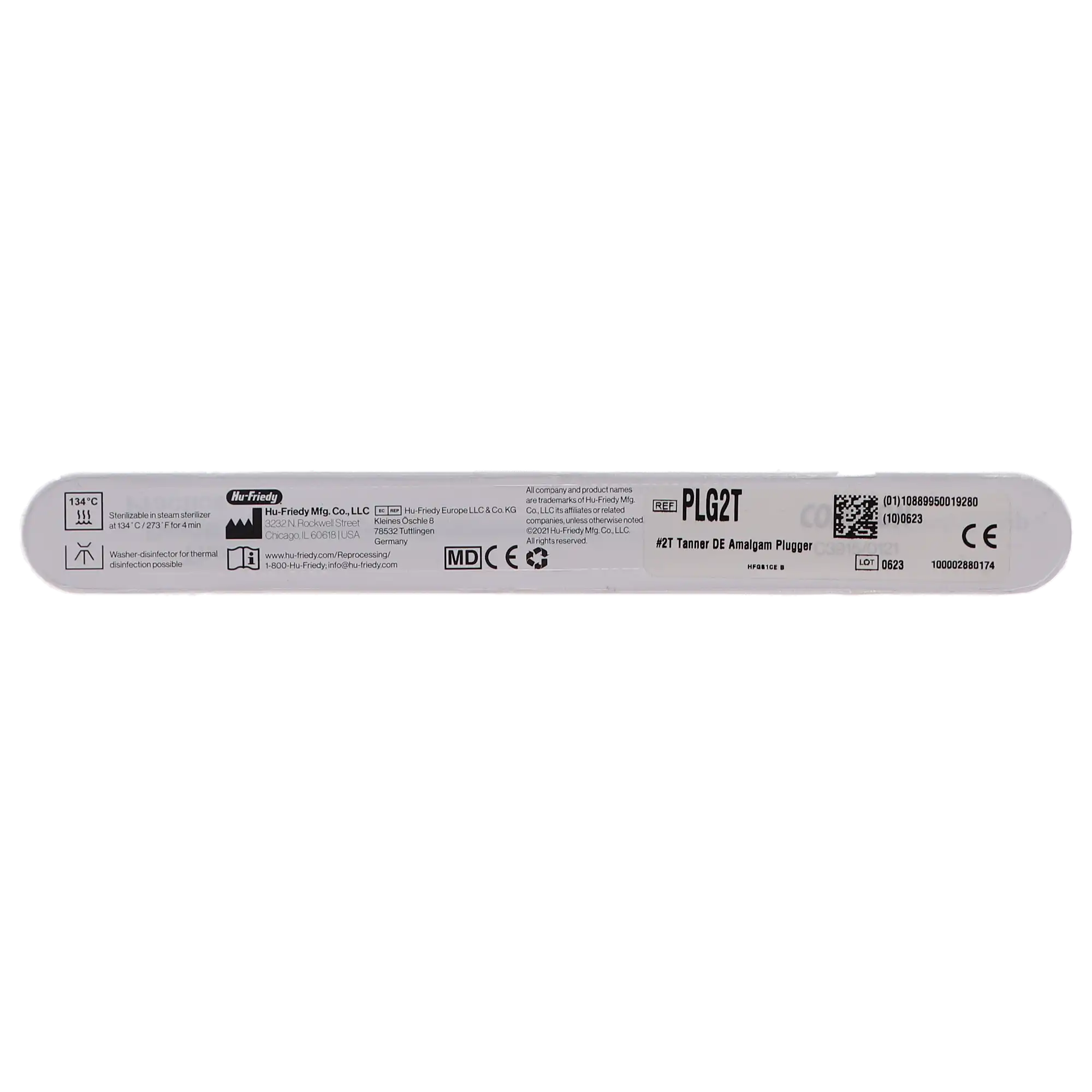 Hu-Friedy PLG2T #2T Tanner Double-Ended Amalgam Plugger, #41 Round Handle, 1.0-1.3 mm Tips thumbnail 4