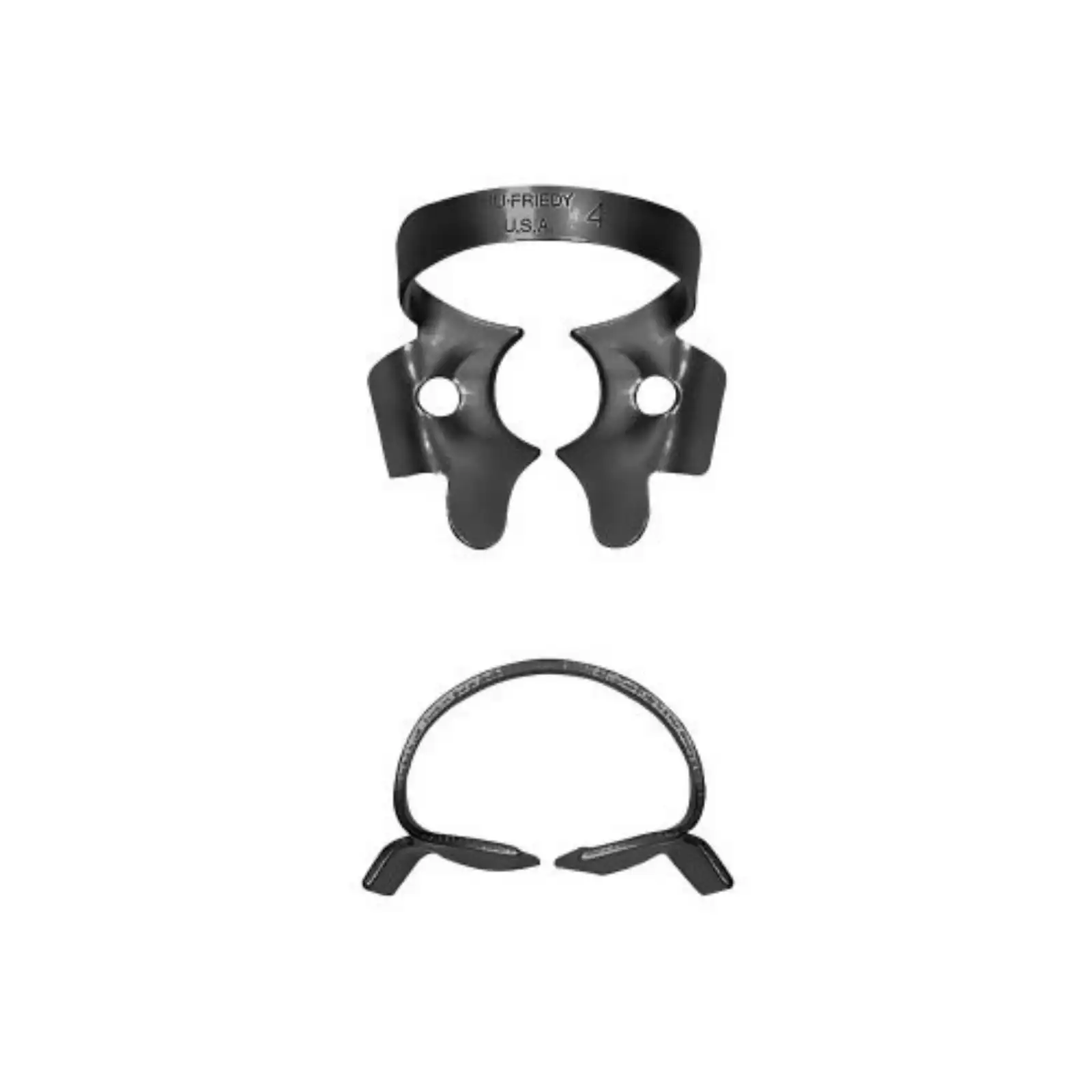 Hu-Friedy Satin Steel Rubber Dam Clamp #4, Winged, Small Upper Molars, 1/Each, RDCM4 thumbnail 2
