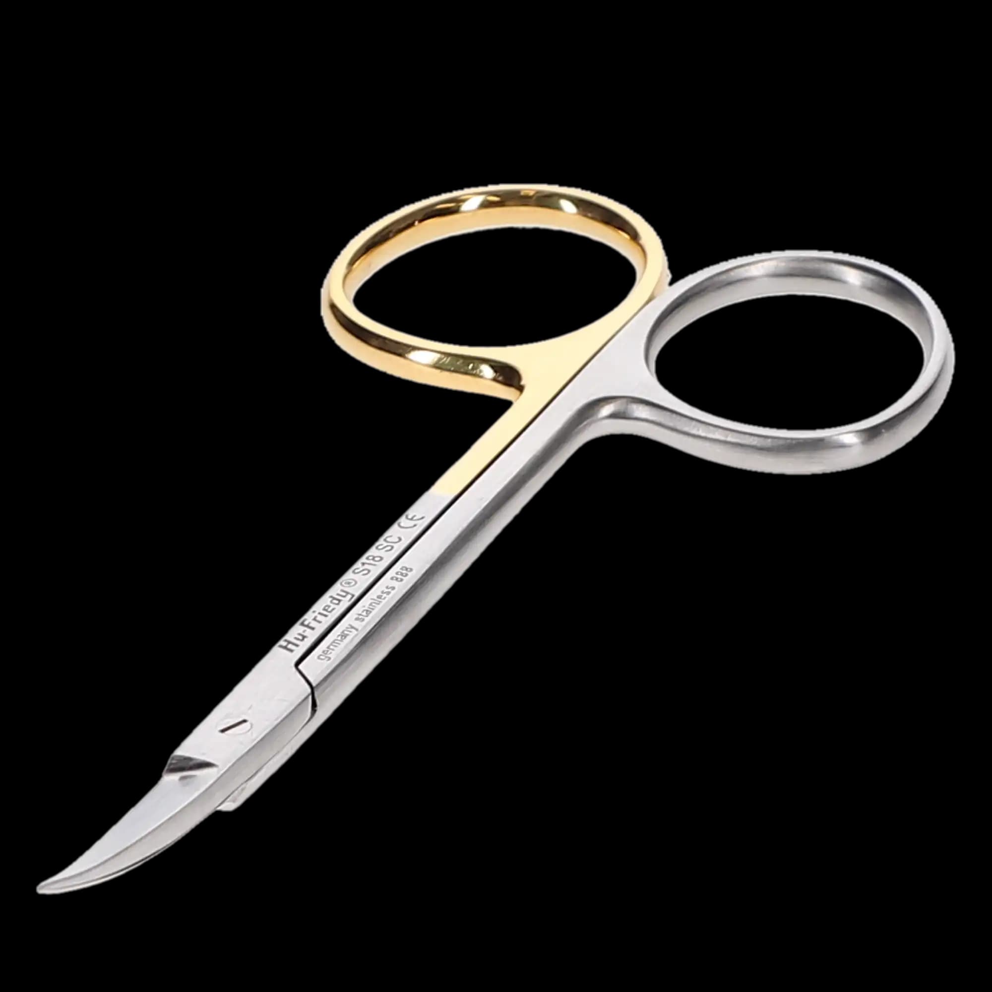 Hu-Friedy #18 Iris Curved Delicate Super-Cut Scissors, 4-1/2", Serrated, Stainless Steel, S18SC thumbnail 3