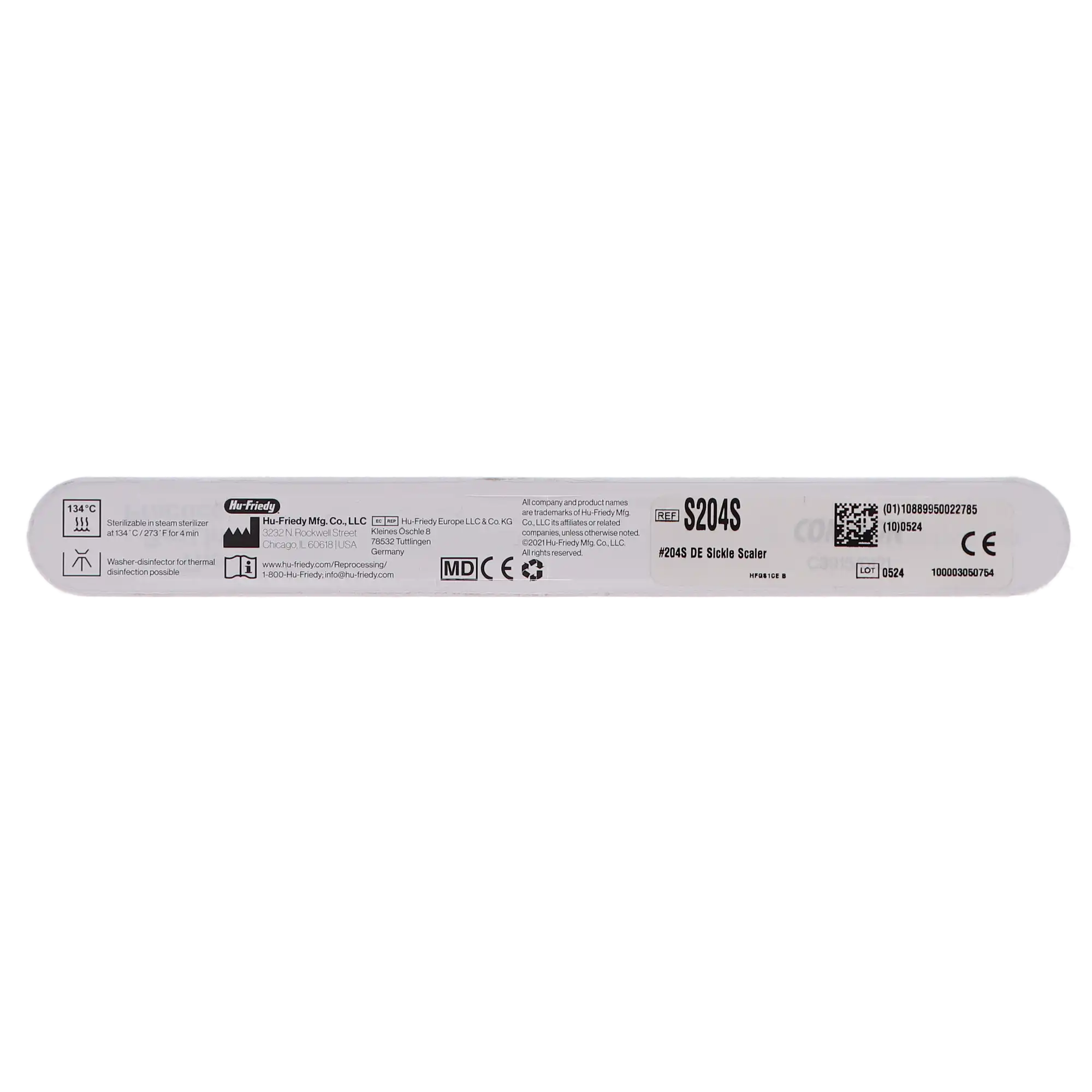 Hu-Friedy 204S Sickle Scaler, Double End, #2 Octagonal Handle, S204S thumbnail 4