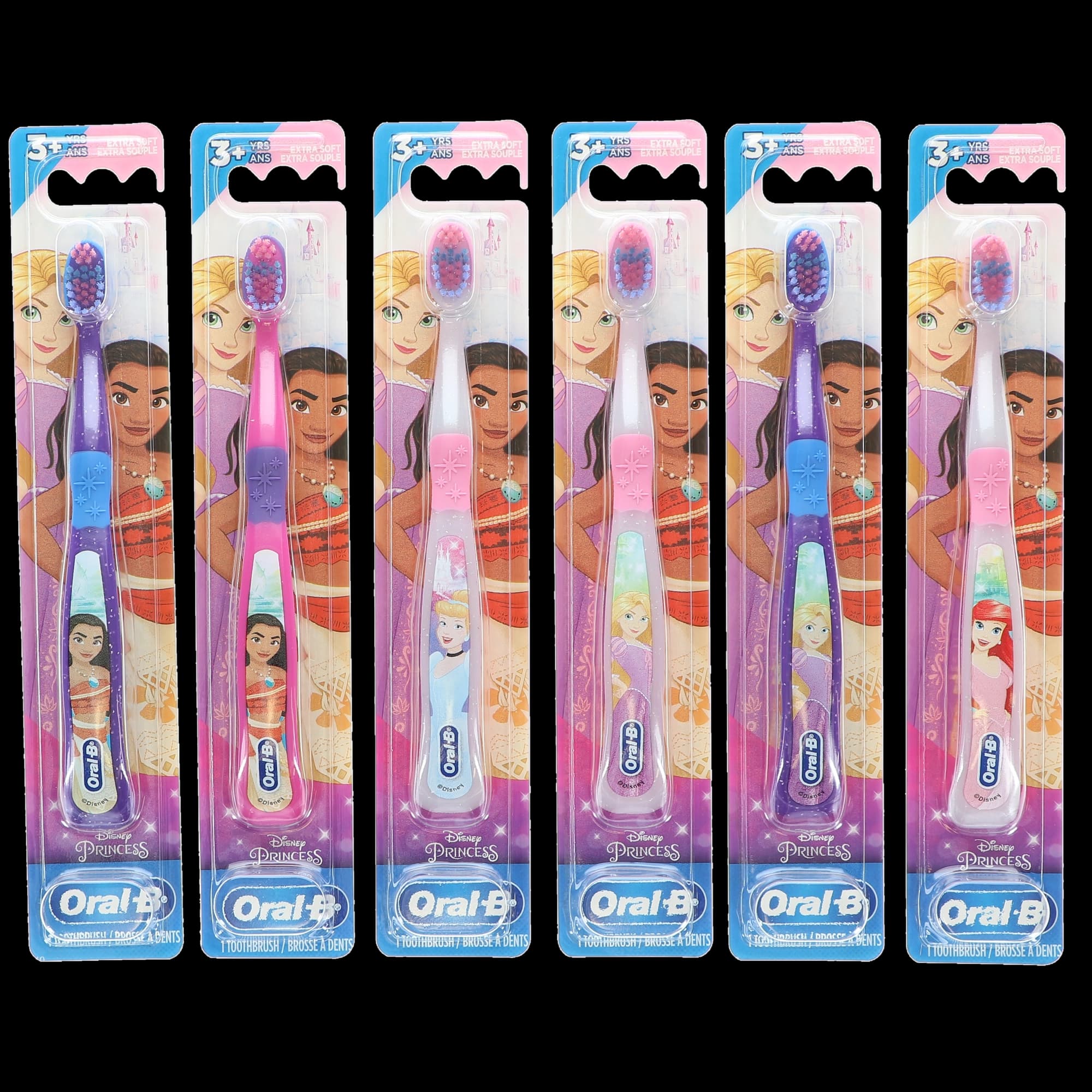Oral-B Kids Manual Toothbrush, 3+ Years, Extra-Soft, Disney Princesses, Assorted Characters, 6/Box, 80828185 thumbnail 4