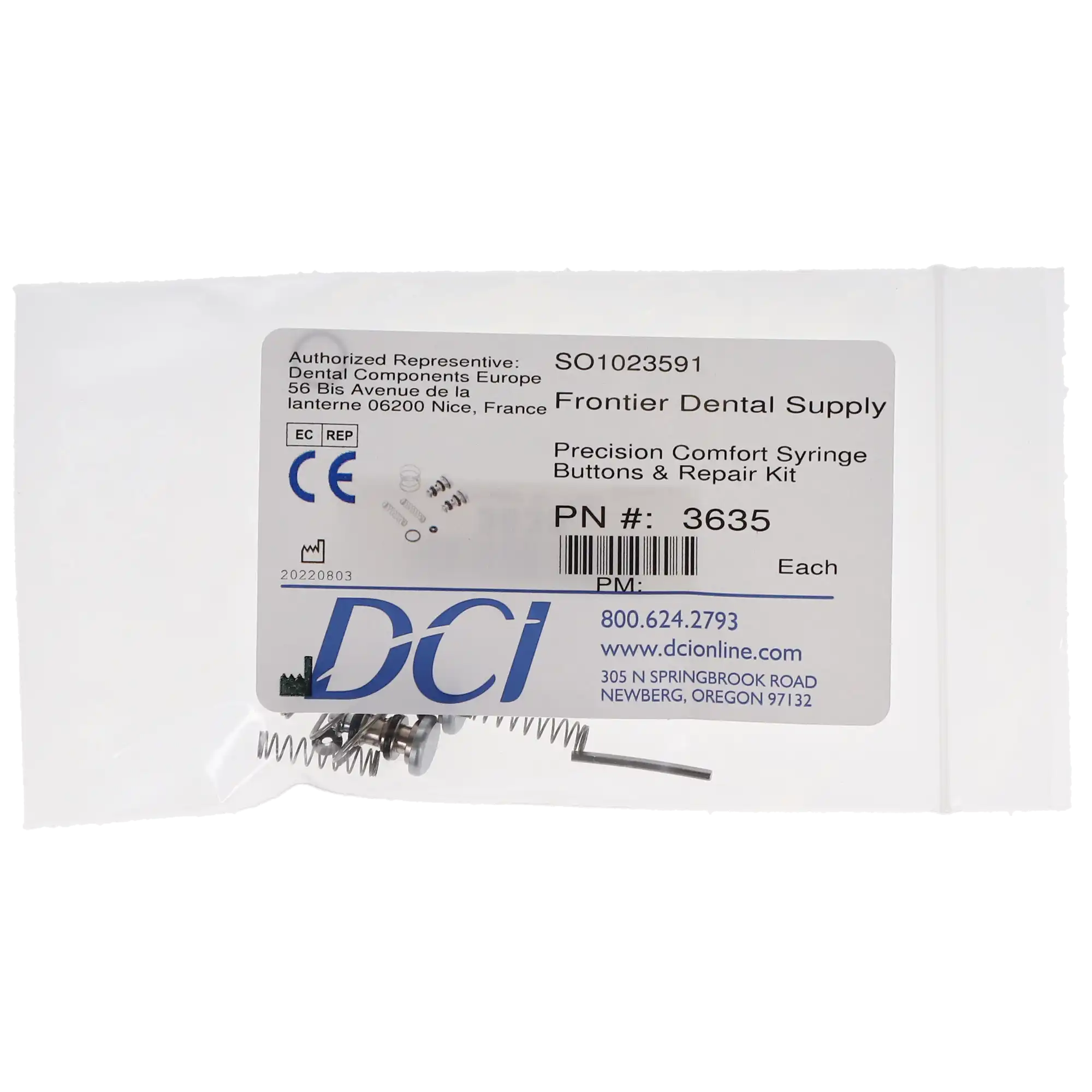 DCI International Precision Comfort Syringe Buttons & Repair Kit, 5-Component Kit, PN 3635 thumbnail 4