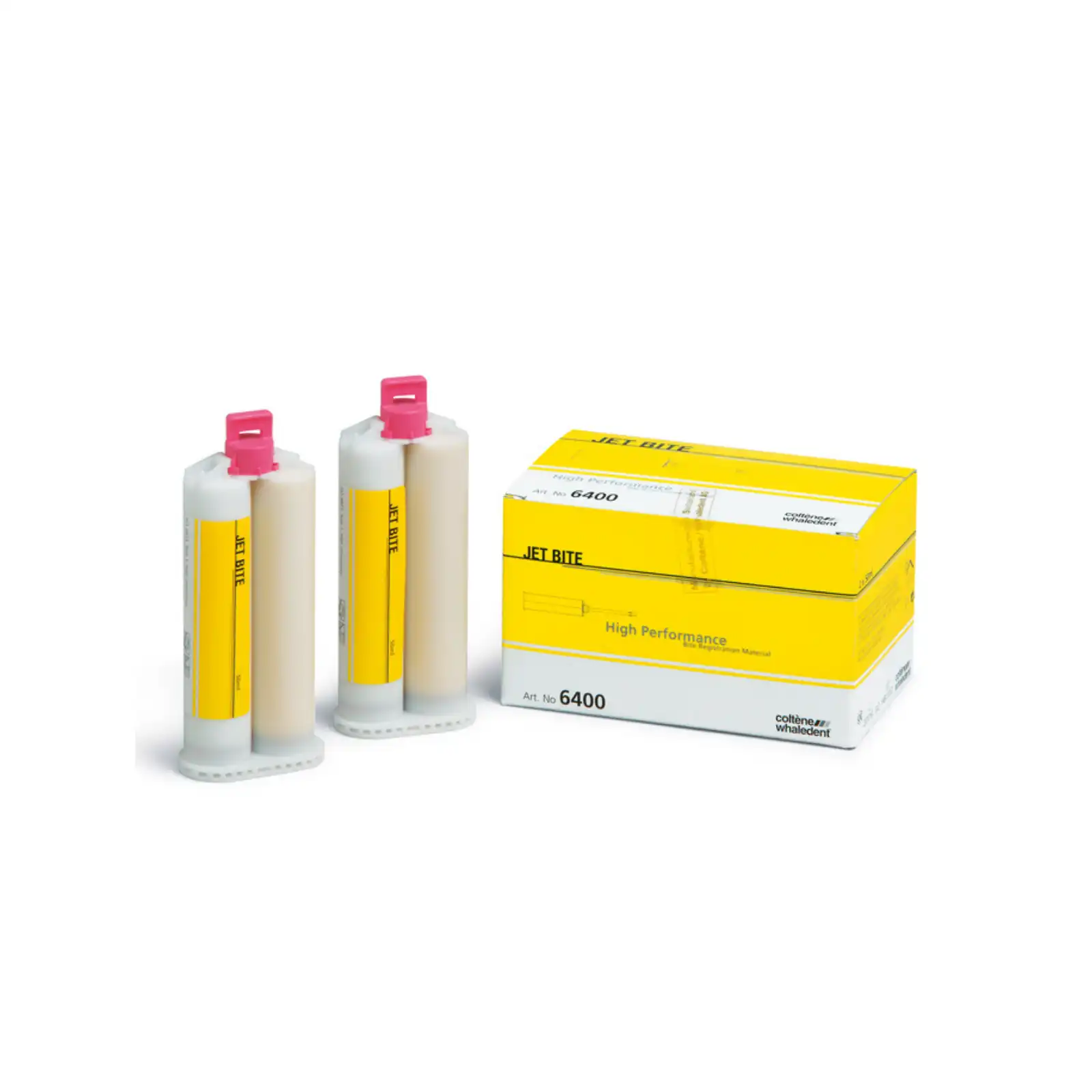 Coltene Jet Bite Bite Registration Vinylpolysiloxane, Regular Set, 50 mL Cartridges, Bulk Pack of 20, #C6410 - Jet Bite Bite Registration Vinylpolysiloxane Regular Set 50 ml Pack of 20 - Image 1