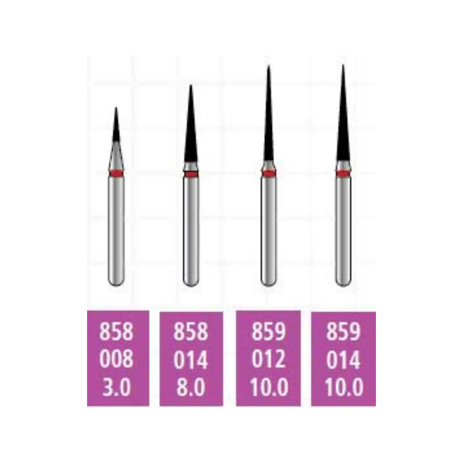 Alpen x1 Single-Use Diamond Bur, FG, #859-014C, Pointed Cone/Flame, Coarse, Green, 1.4 mm, 25/Pk, X859C014 - Alpen X1, Diamond Single Use Burs, FG, # 859-014C, Flame, Coarse, Green, 25/Pk, X859C014 - Image 1
